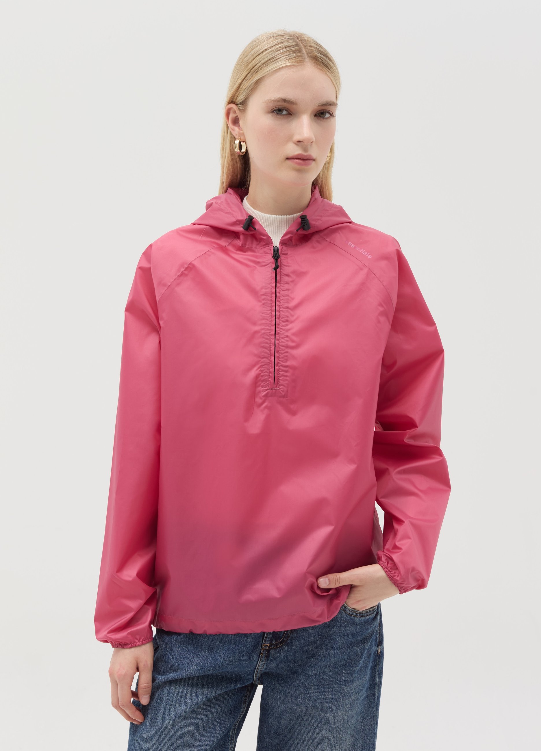 OVS , Giacca Impermeabile Half-zip, Donna, Rosa, Taglia: XS