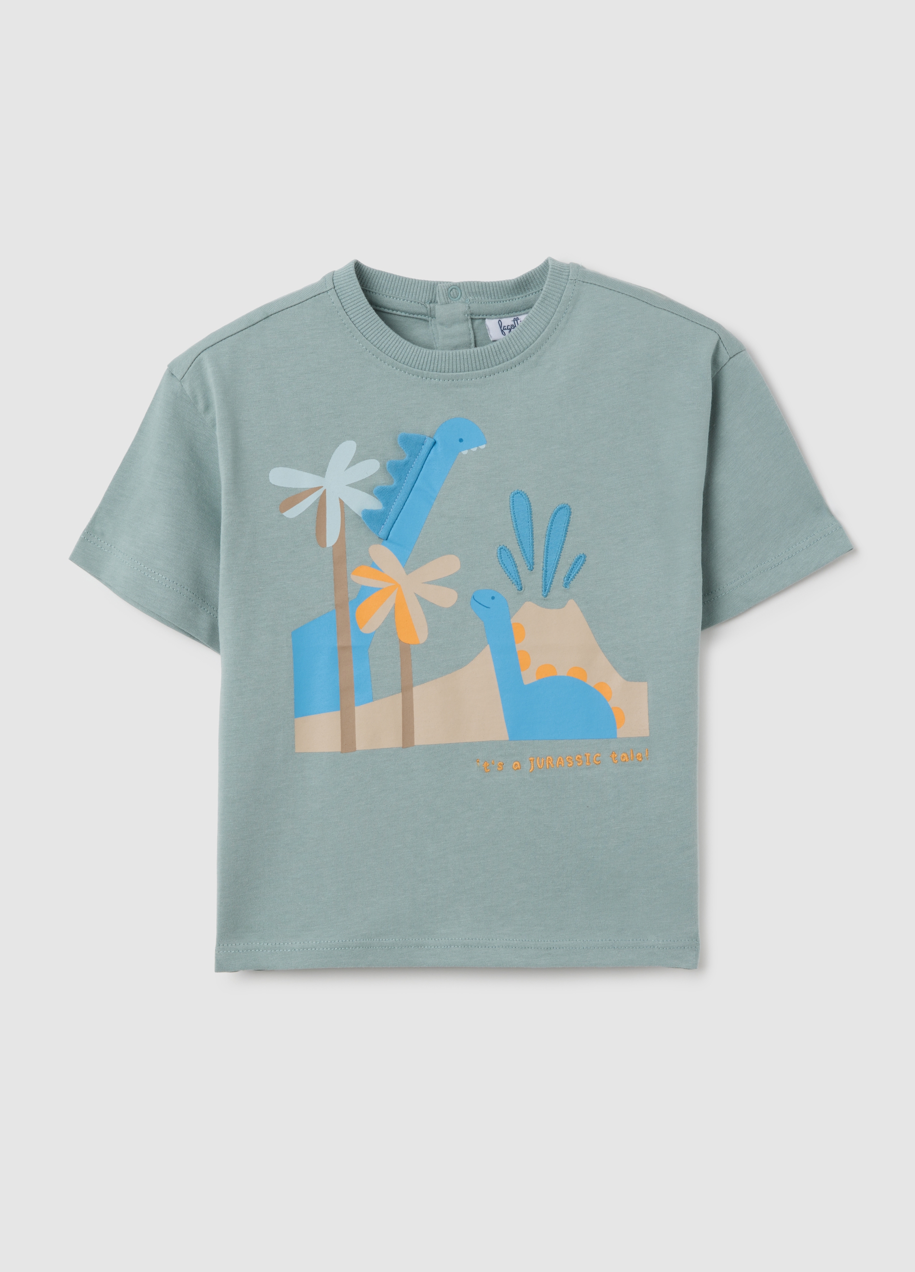 Camiseta Verde Para Niños De Puro Algodón, Ajuste Regular, Niño, Verde claro, Talla: 18-24