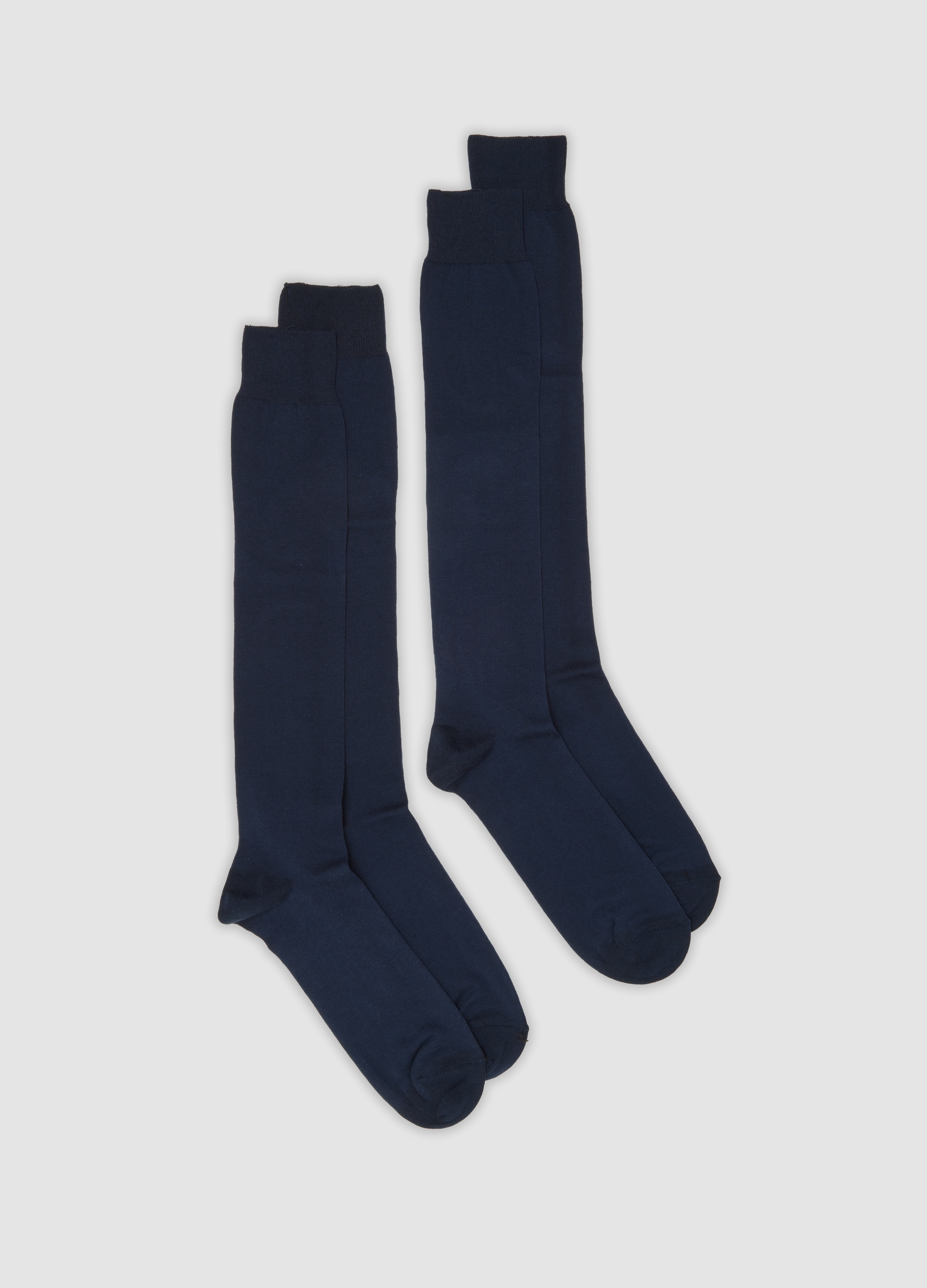 OVS, Bipack Di Calze Lunghe Blu Navy In Cotone Elasticizzato, Uomo, Blu, Taglia: 38-42