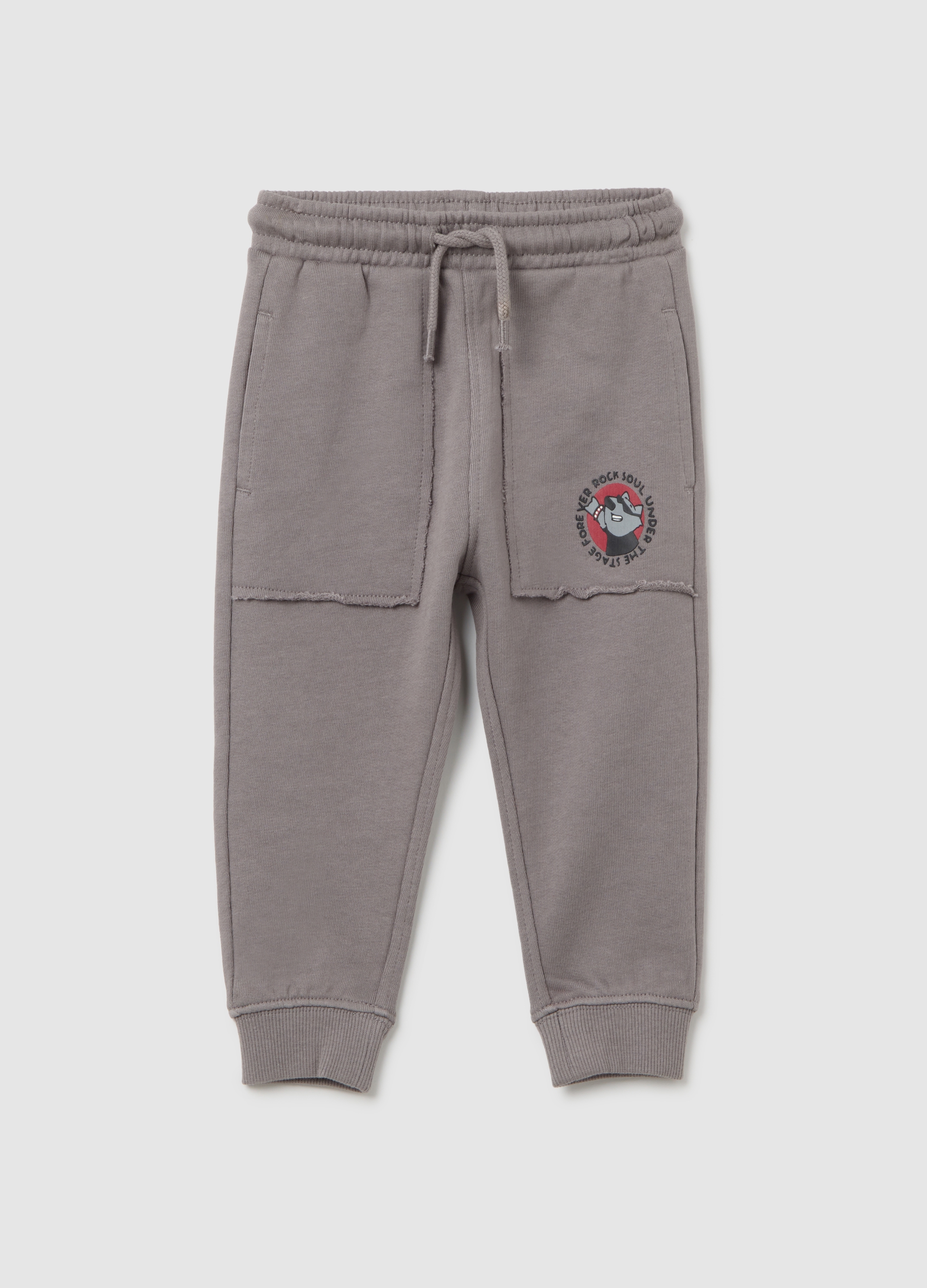 Jogger Da Bambino In Puro Cotone Grigi, Niño, Gris oscuro, Talla: 18-24