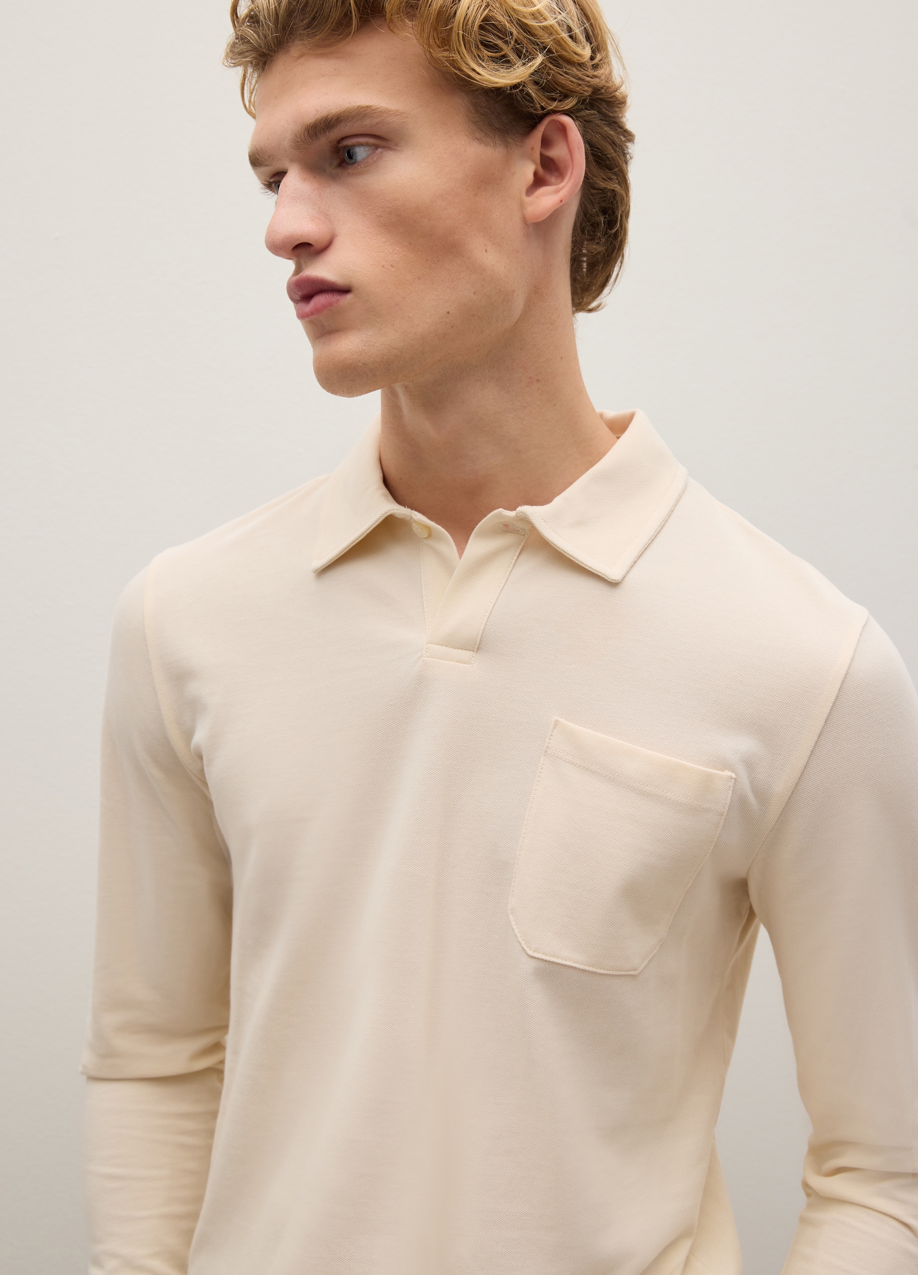 Piombo Contemporary, Polo In Puro Cotone Beige Regular Fit, Uomo, Bianco, Taglia: L