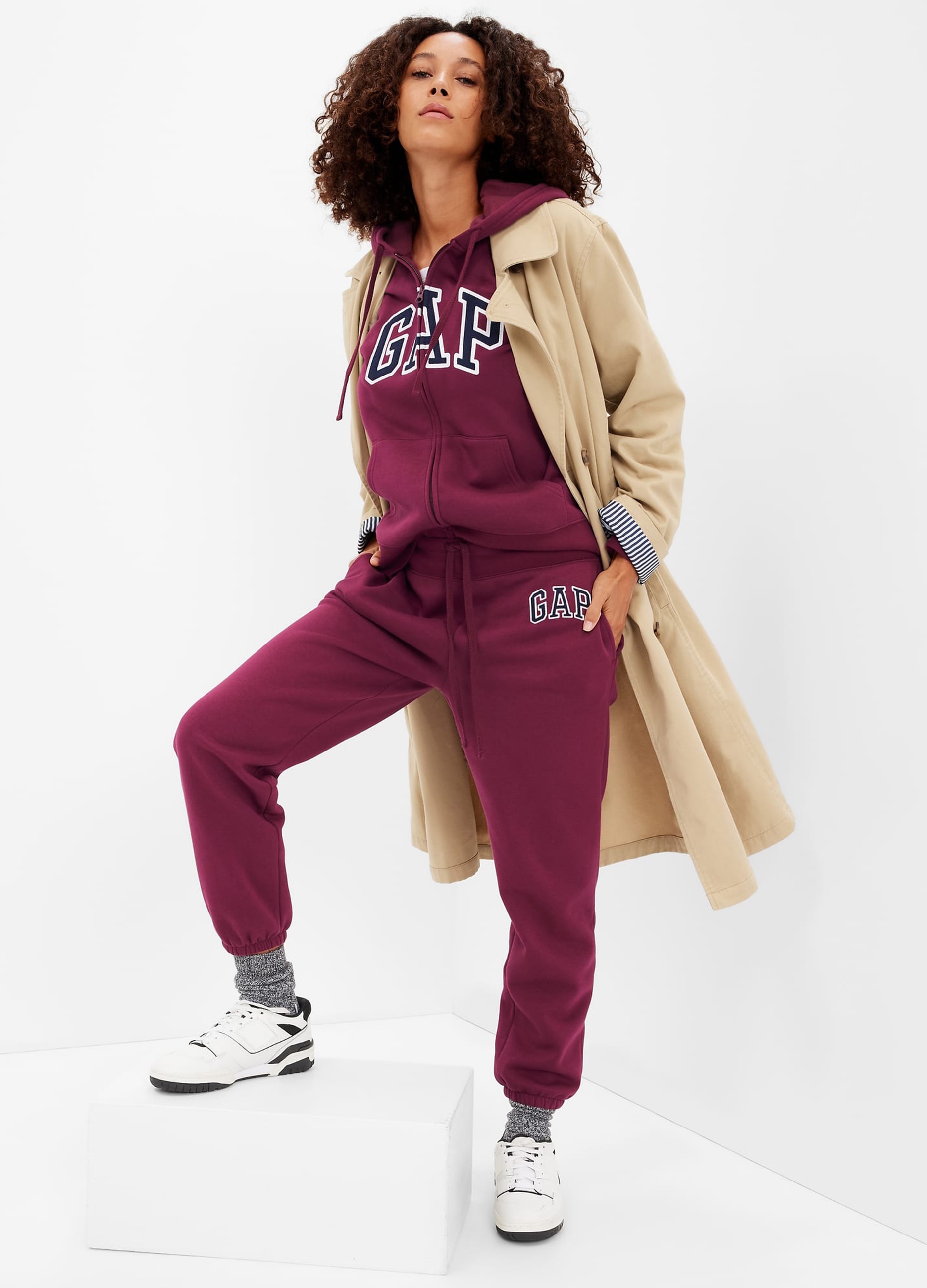 GAP, Pantalone In Cotone Con Logo Gap E Coulisse, Donna, Rosso, Taglia: XXS REGULAR