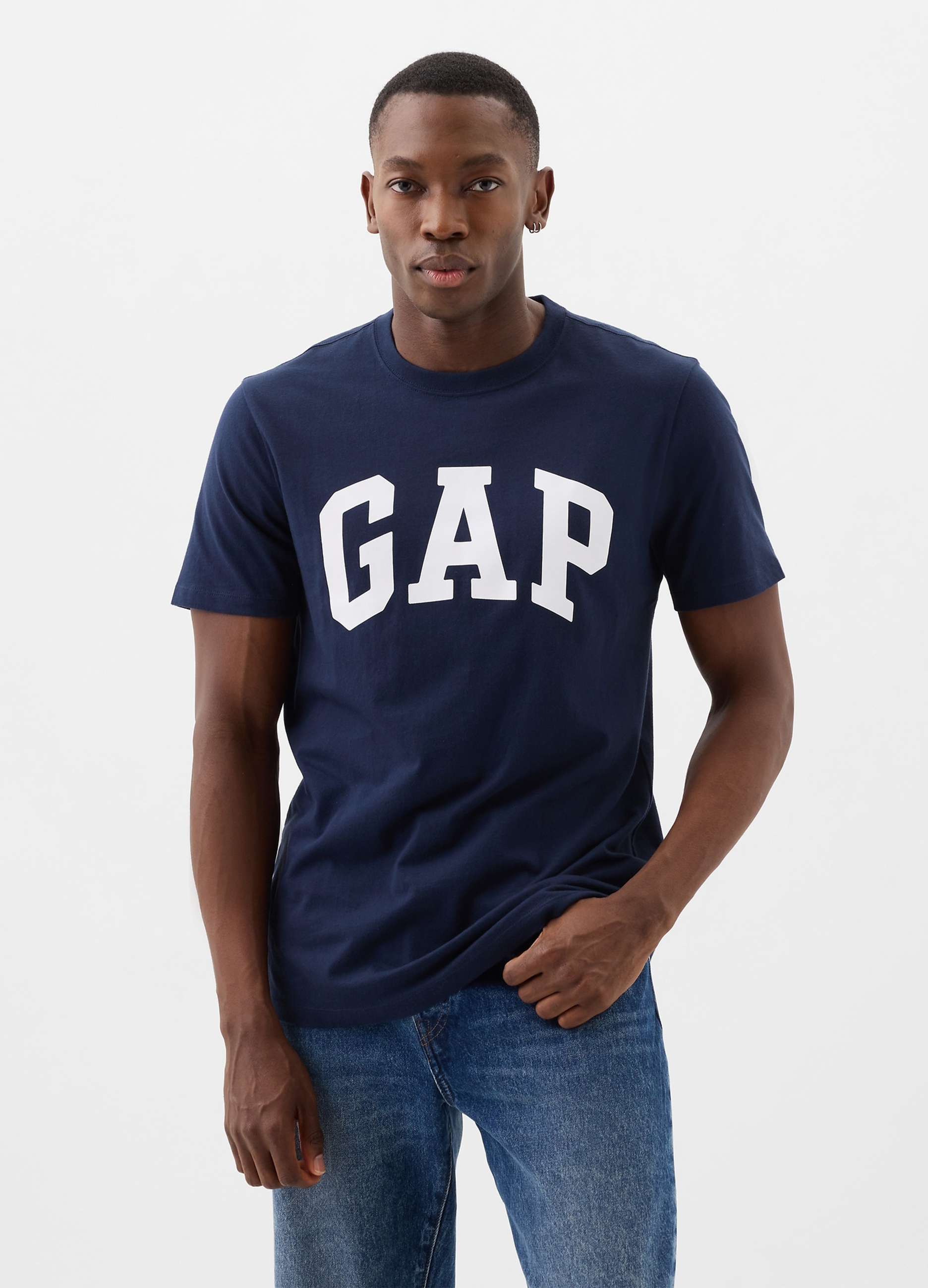 GAP, T-shirt In Cotone Con Stampa Logo, Uomo, Blu, Taglia: L