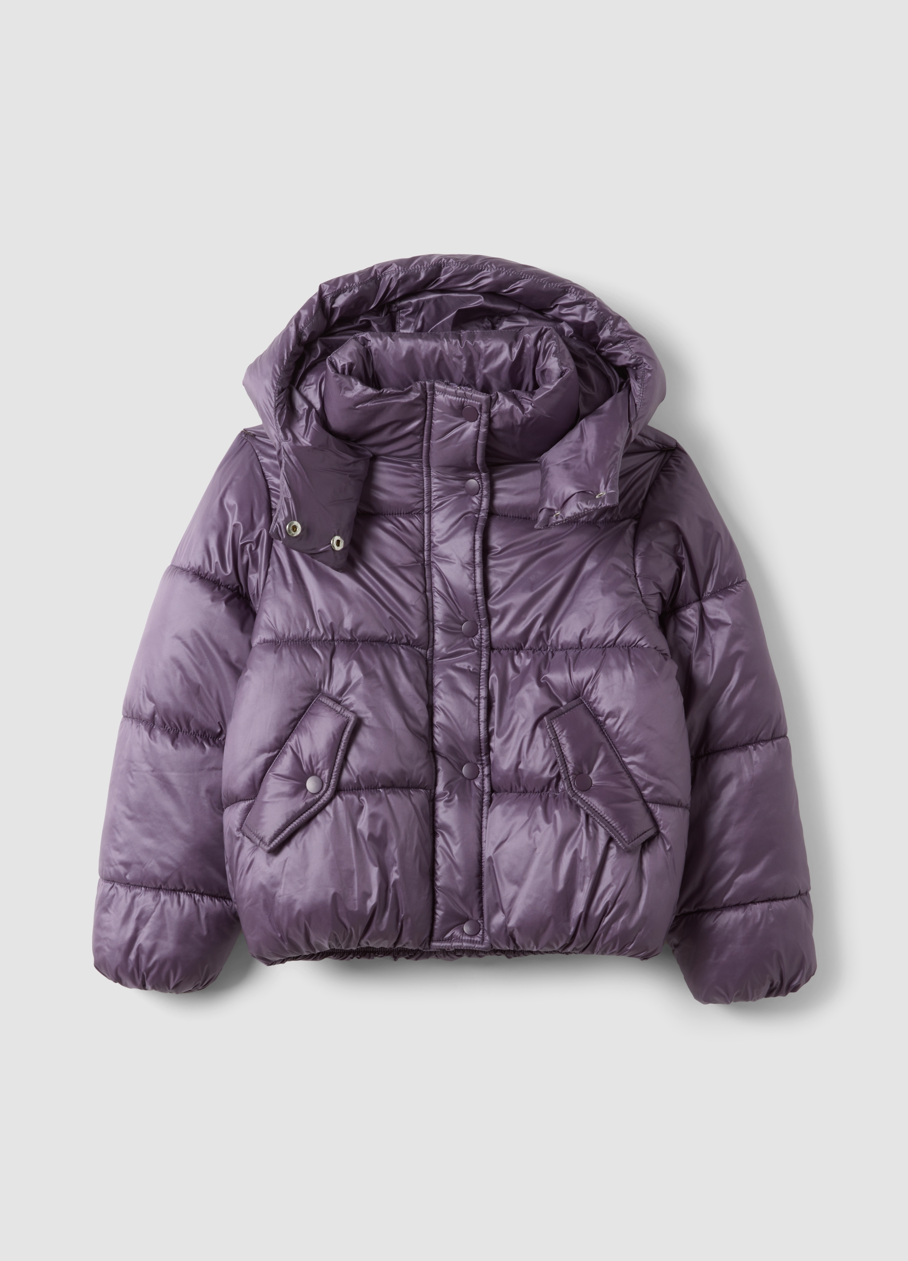 OVS KIDS, Piumino Viola Con Cappuccio E Chiusura Zip, Bambina, Blu, Taglia: 13-14