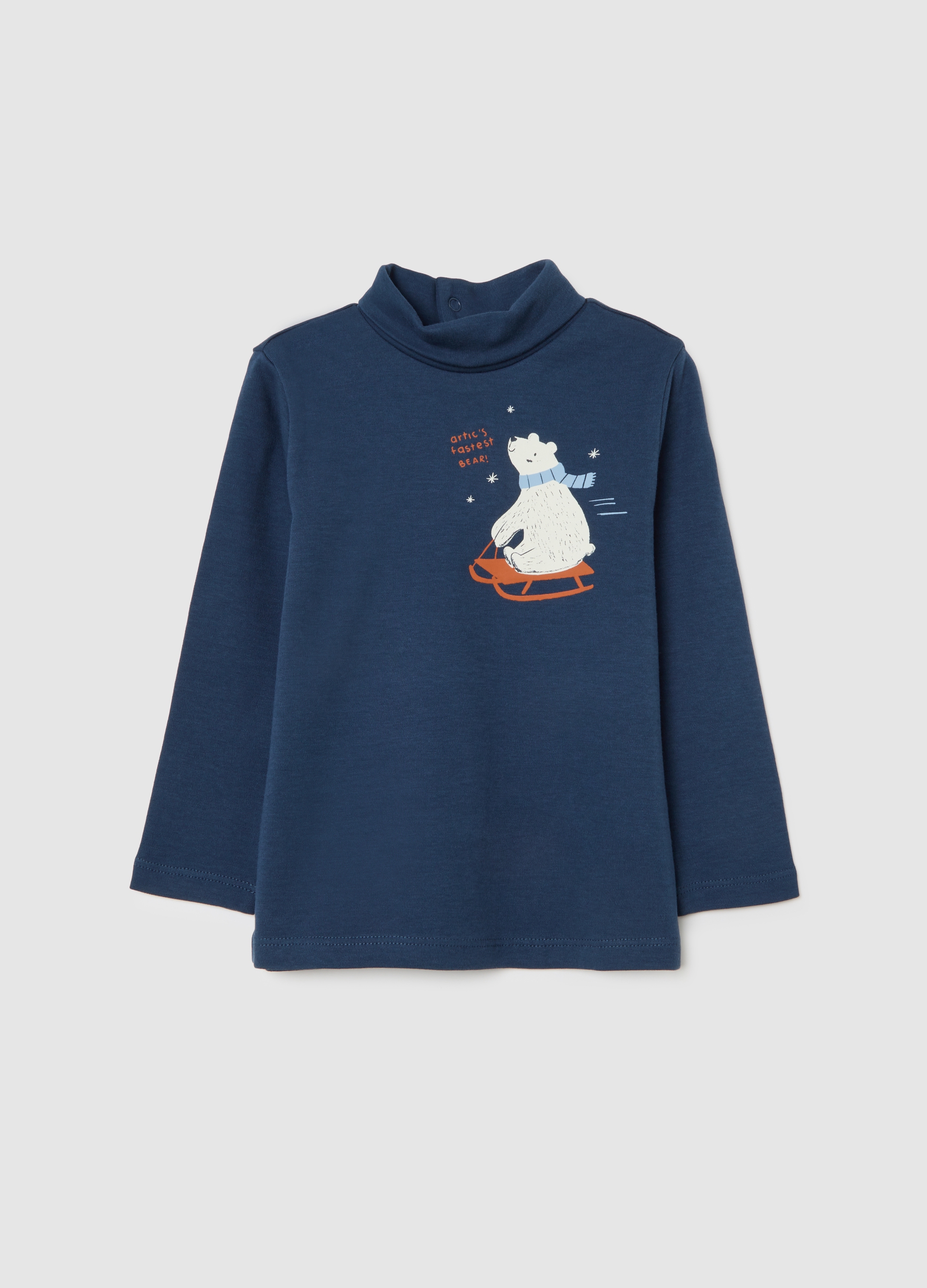 FAGOTTINO, Maglia Blu Da Bimbo Con Stampa In Misto Cotone Regular Fit, Bambino, Blu, Taglia: 9-12