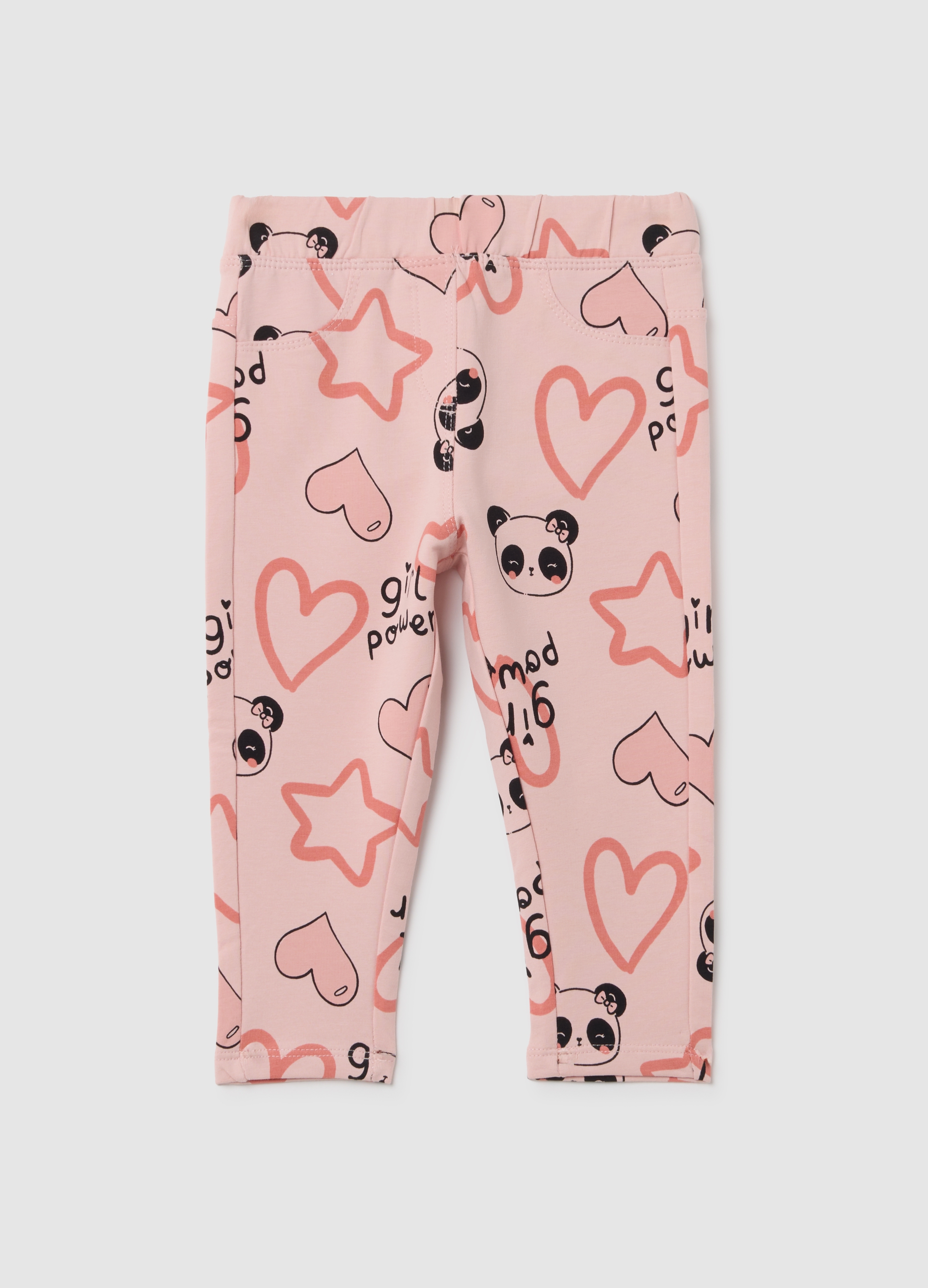 Treggings Da Neonata In Cotone Elasticizzato Rosa, Niña, Rosa pastel, Talla: 18-24