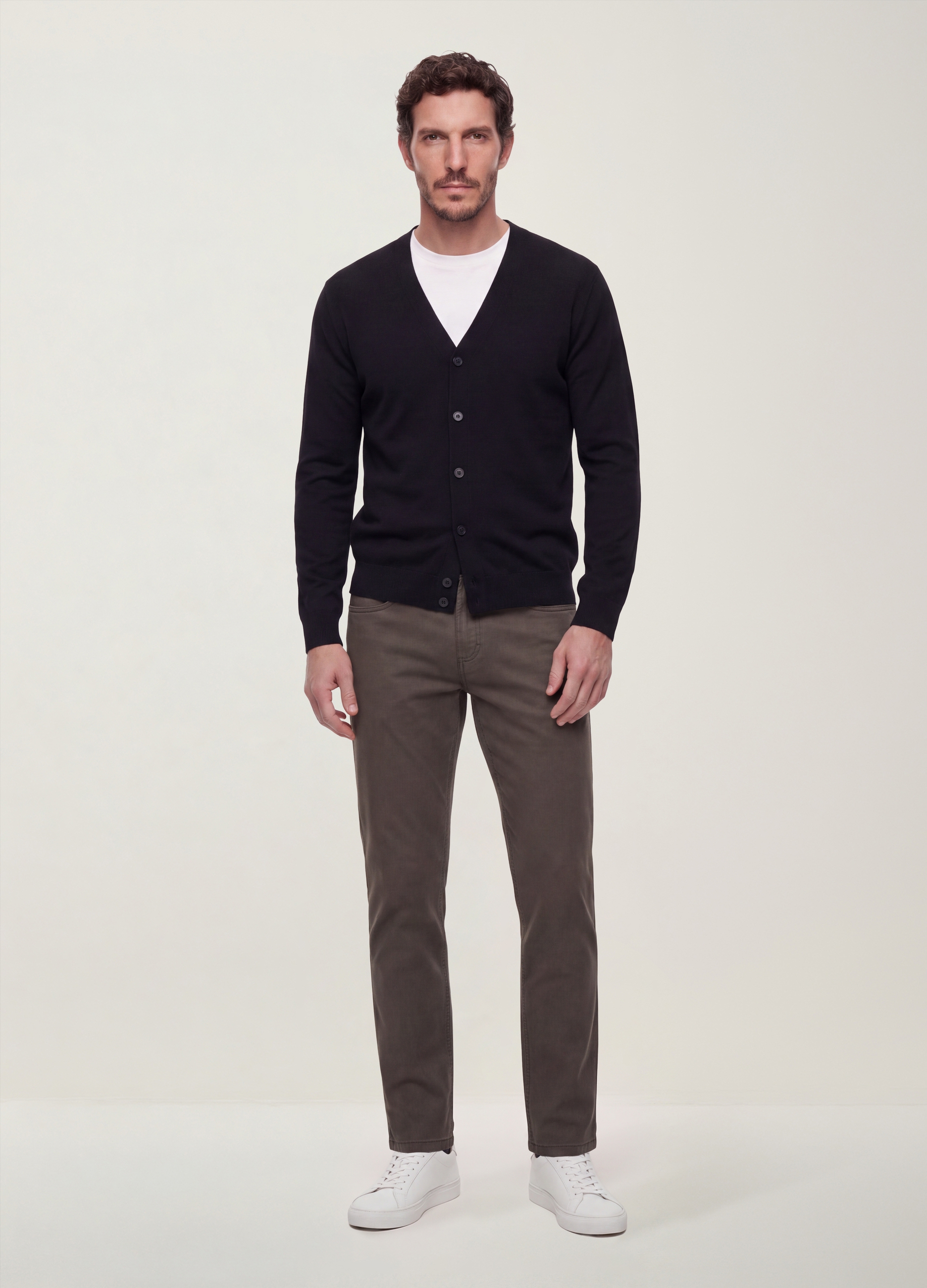 OVS, Cardigan Nero In Misto Viscosa Con Scollo A V Regular Fit, Uomo, Nero, Taglia: L