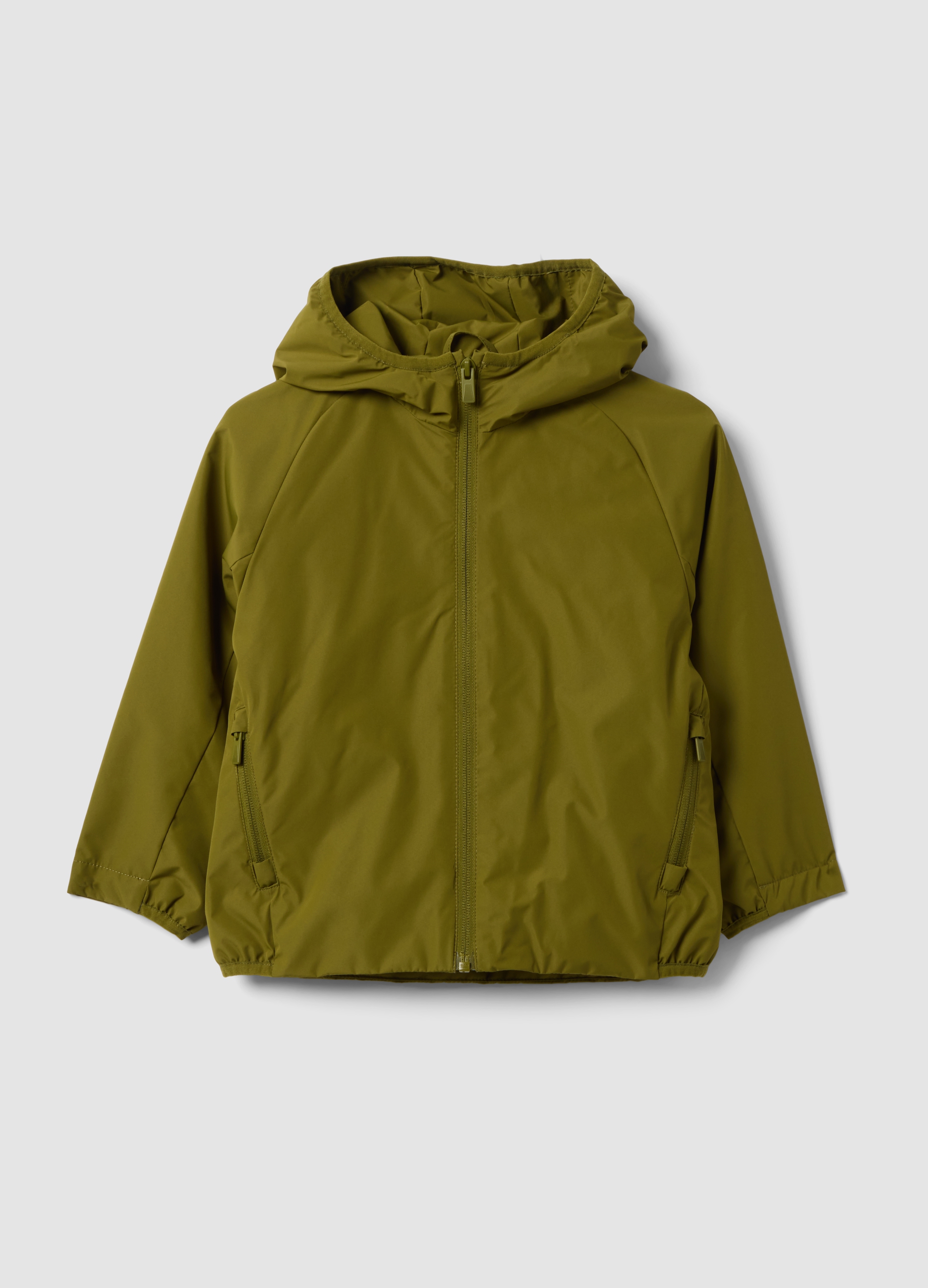 OVS KIDS, Giacca Antipioggia Verde Con Cappuccio E Zip Per Bambino, Verde, Taglia: 9-10