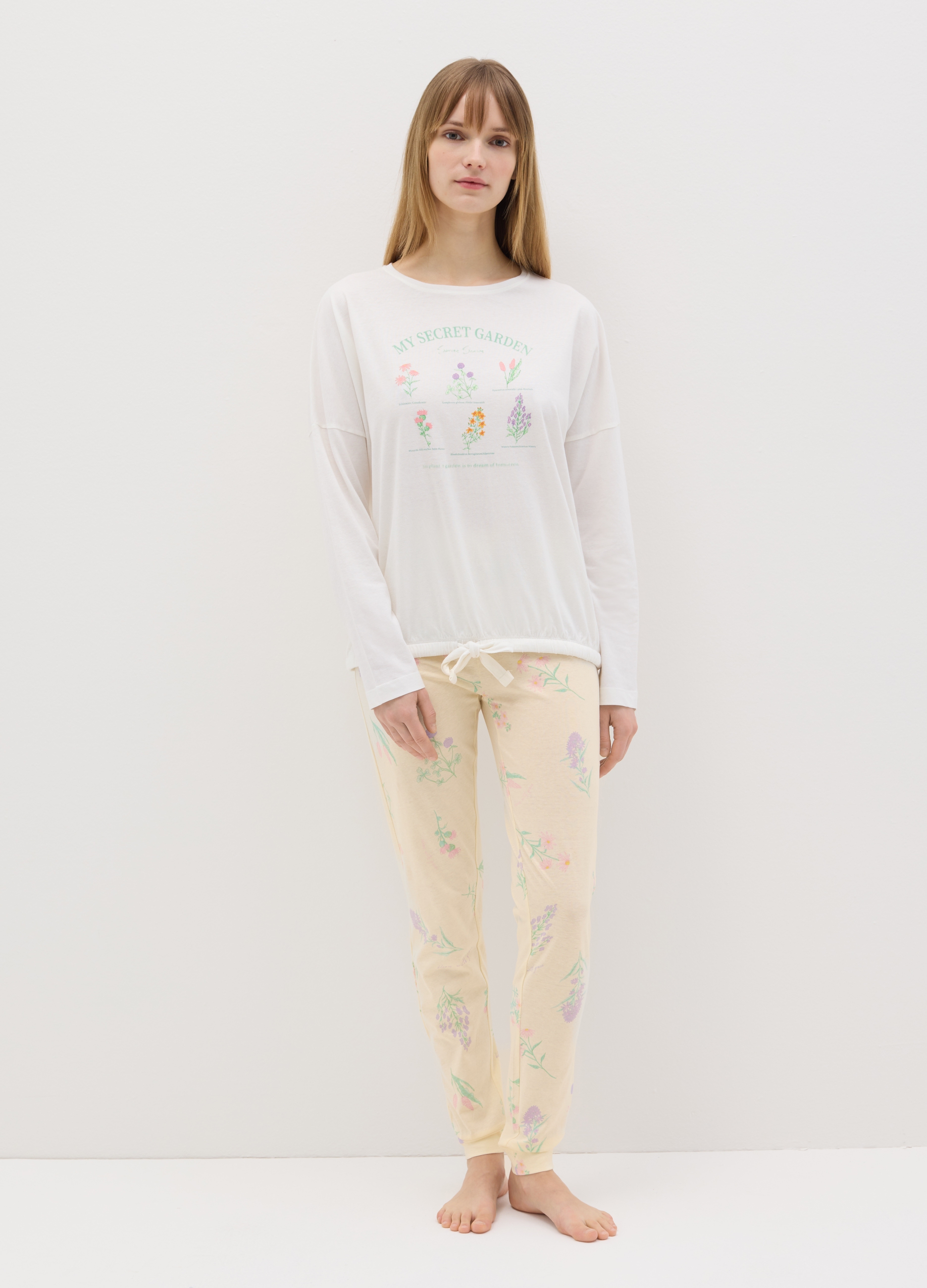 OVS , Pigiama Lungo Con Coulisse Stampa Fiori, Donna, Multicolor, Taglia: XXL