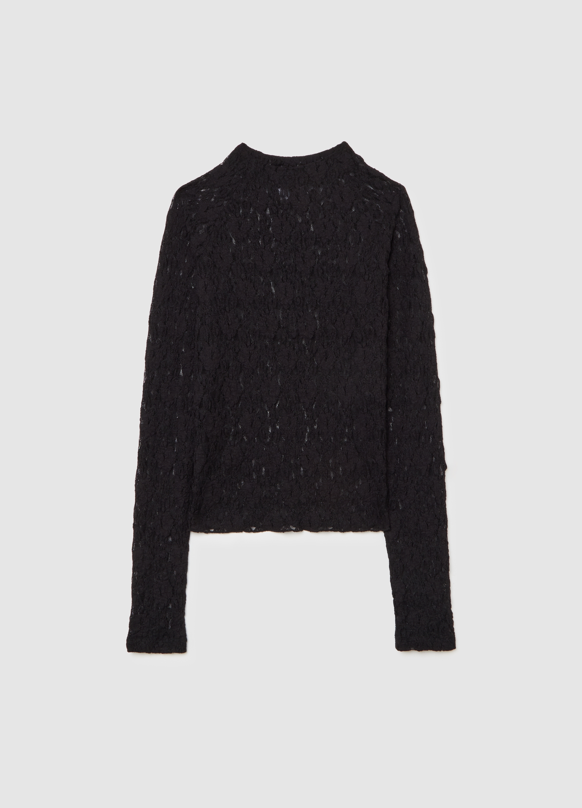 B.ANGEL, Maglia A Maniche Lunghe In Pizzo Nero, Mujer, Negro, Talla: M