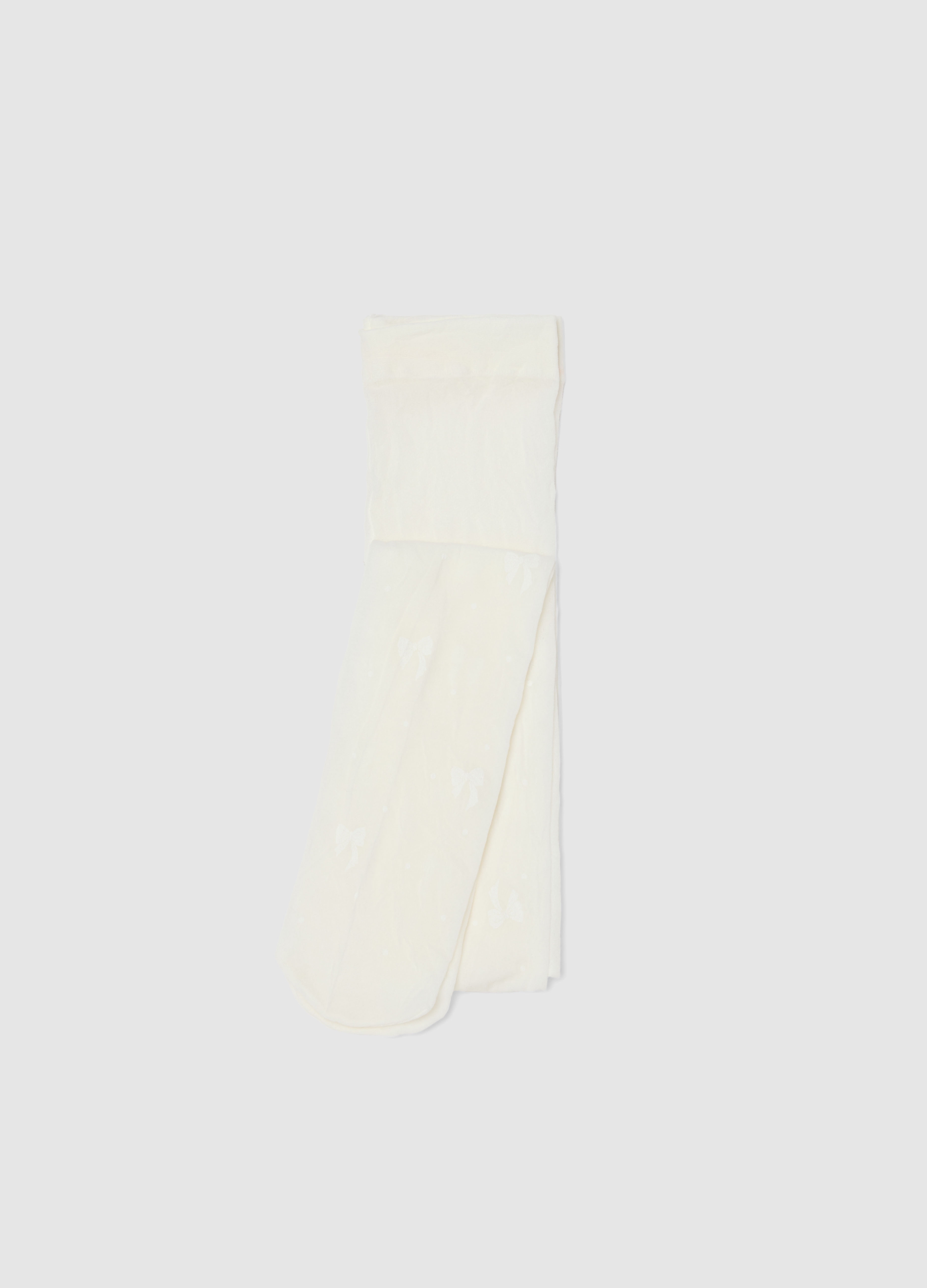 OVS KIDS, Collant Bianchi Da Bambina Con Texture Mesh, Niña, Blanco óptico, Talla: 6-8