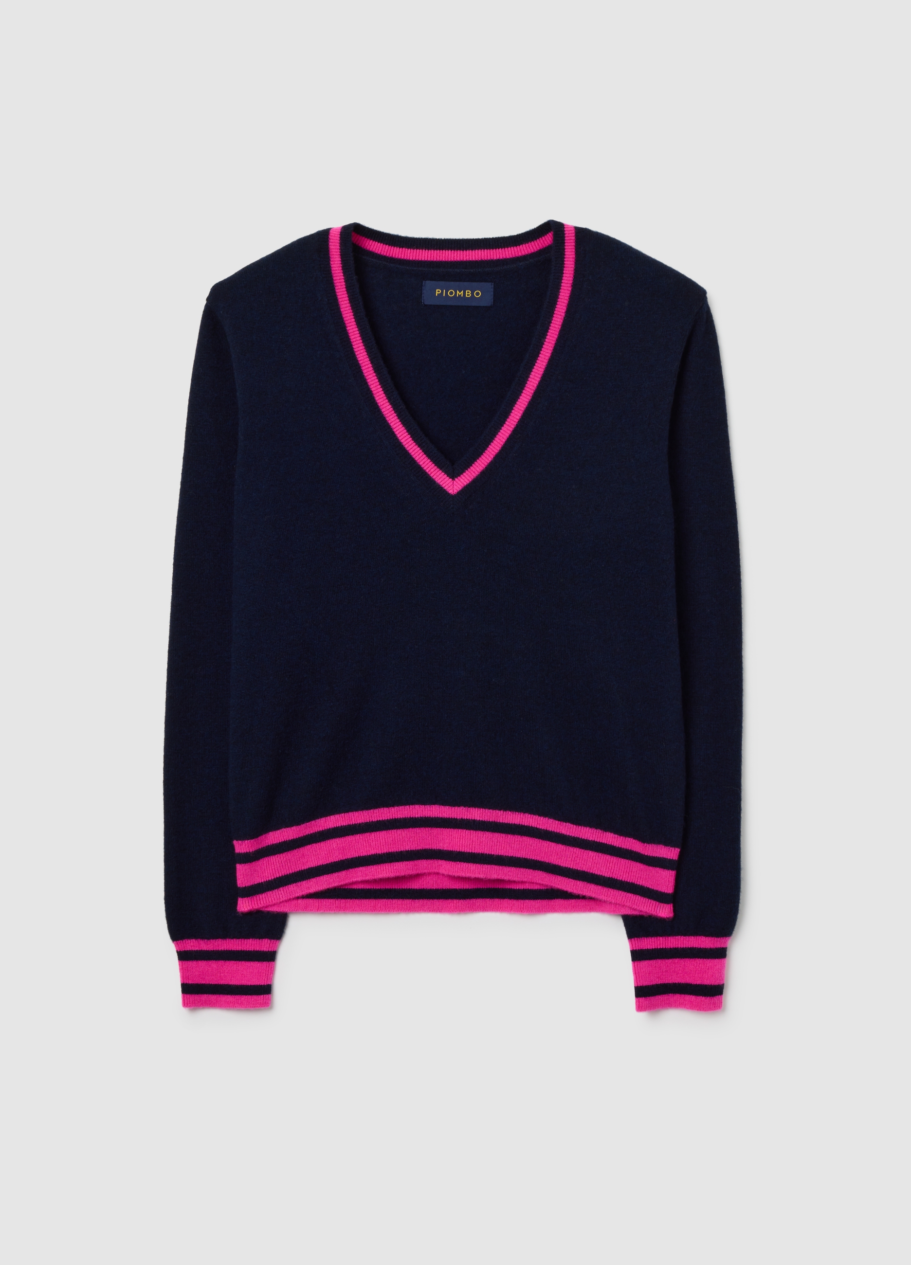 Jersey De Lana Pura Azul Multicolor De Ajuste Regular Con Rayas, Mujer, Azul/rosa, Talla: 36