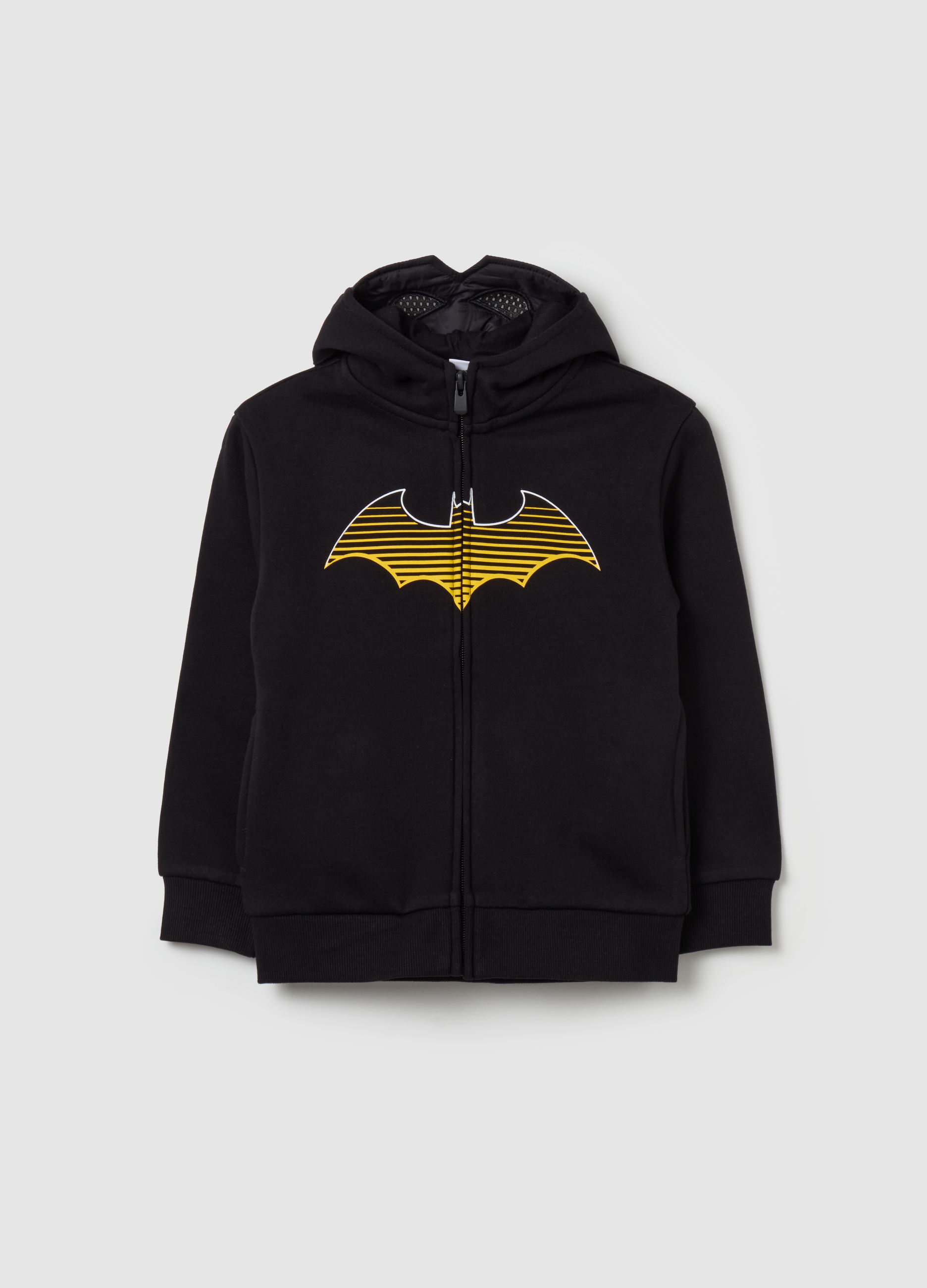 OVS KIDS, Full-zip Con Cappuccio E Stampa Batman, Bambino, Nero, Taglia: 9-10