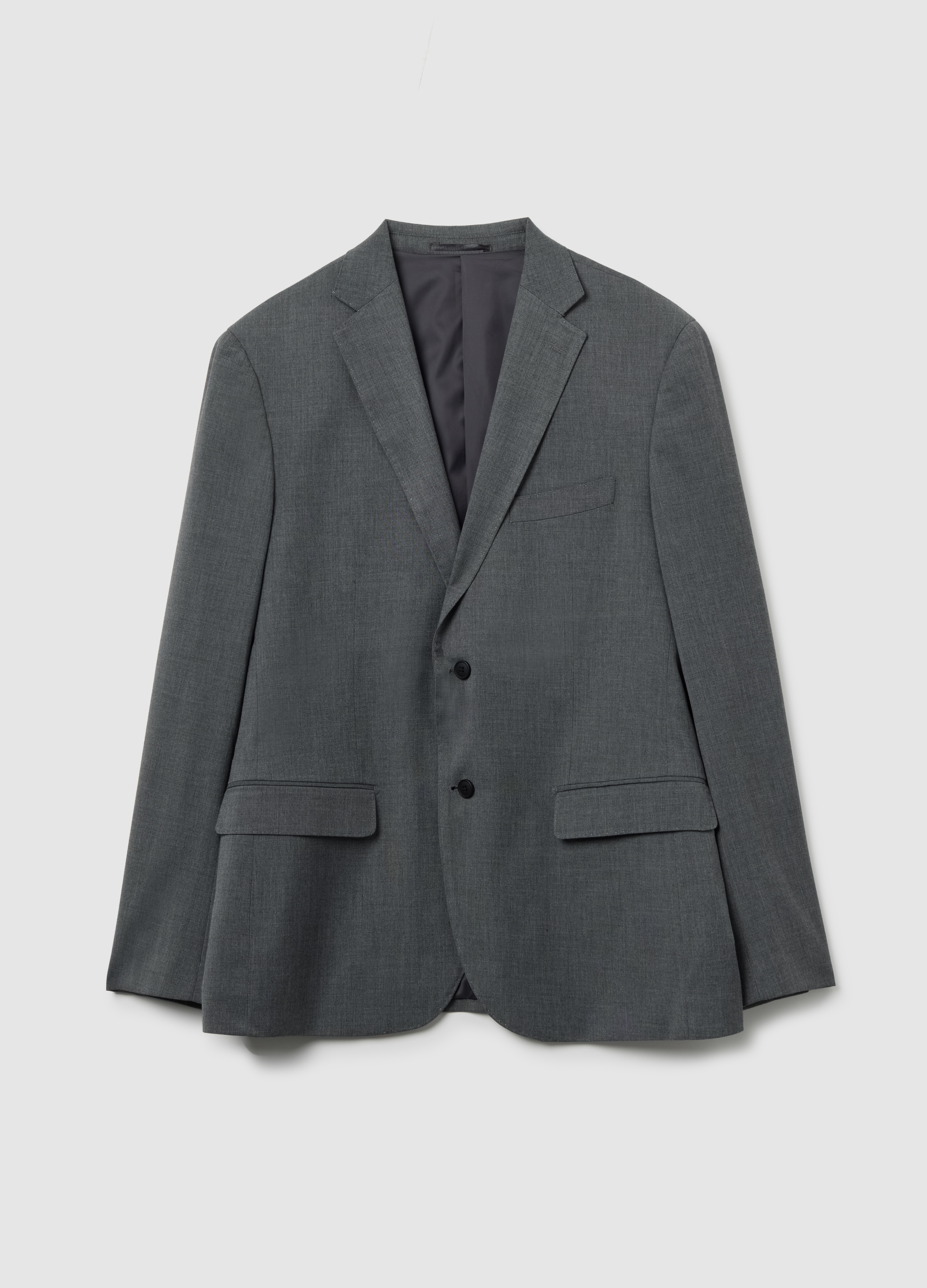 PIOMBO, Blazer Gris De Negocios En Tejido Elástico, Hombre, Negro, Talla: 50