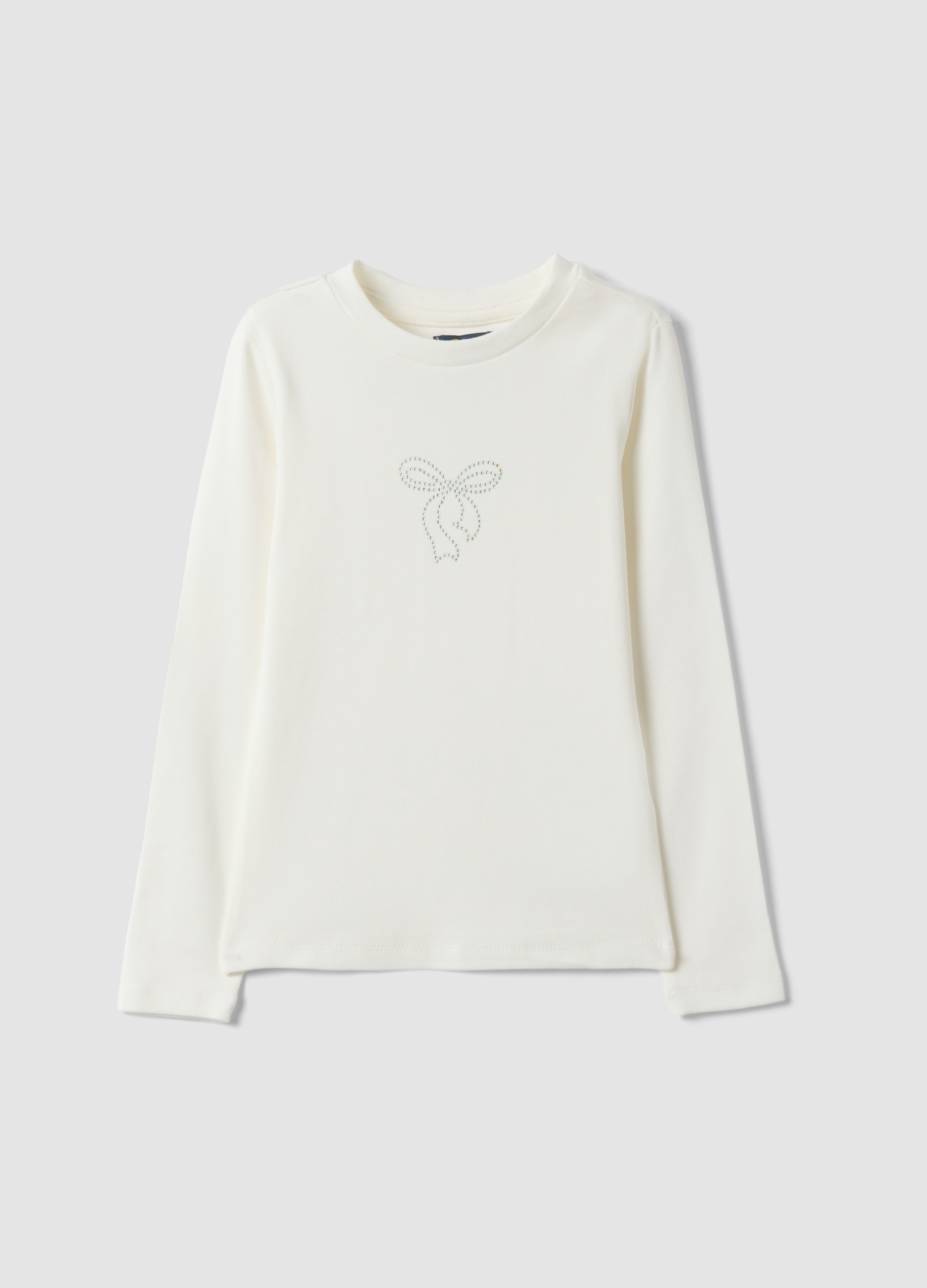 OVS KIDS, T-shirt Bianca In Cotone Organico Elasticizzato Con Stampa Per Bambina, Bianco, Taglia: 8-9