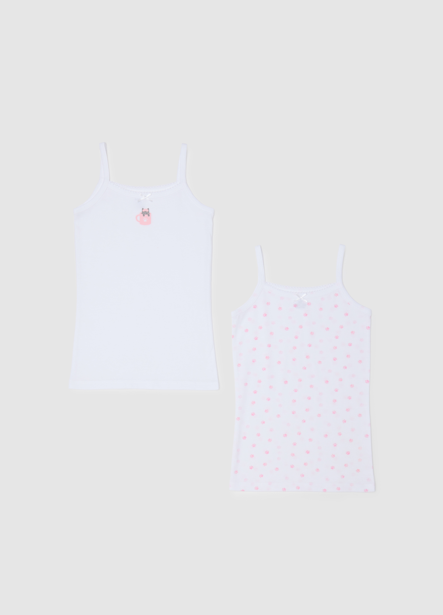 OVS, Mehrfarbiges Baumwoll-unterhemd-set Für Mädchen, Mädchen, Weiß/Rosa, Größe: 3-4