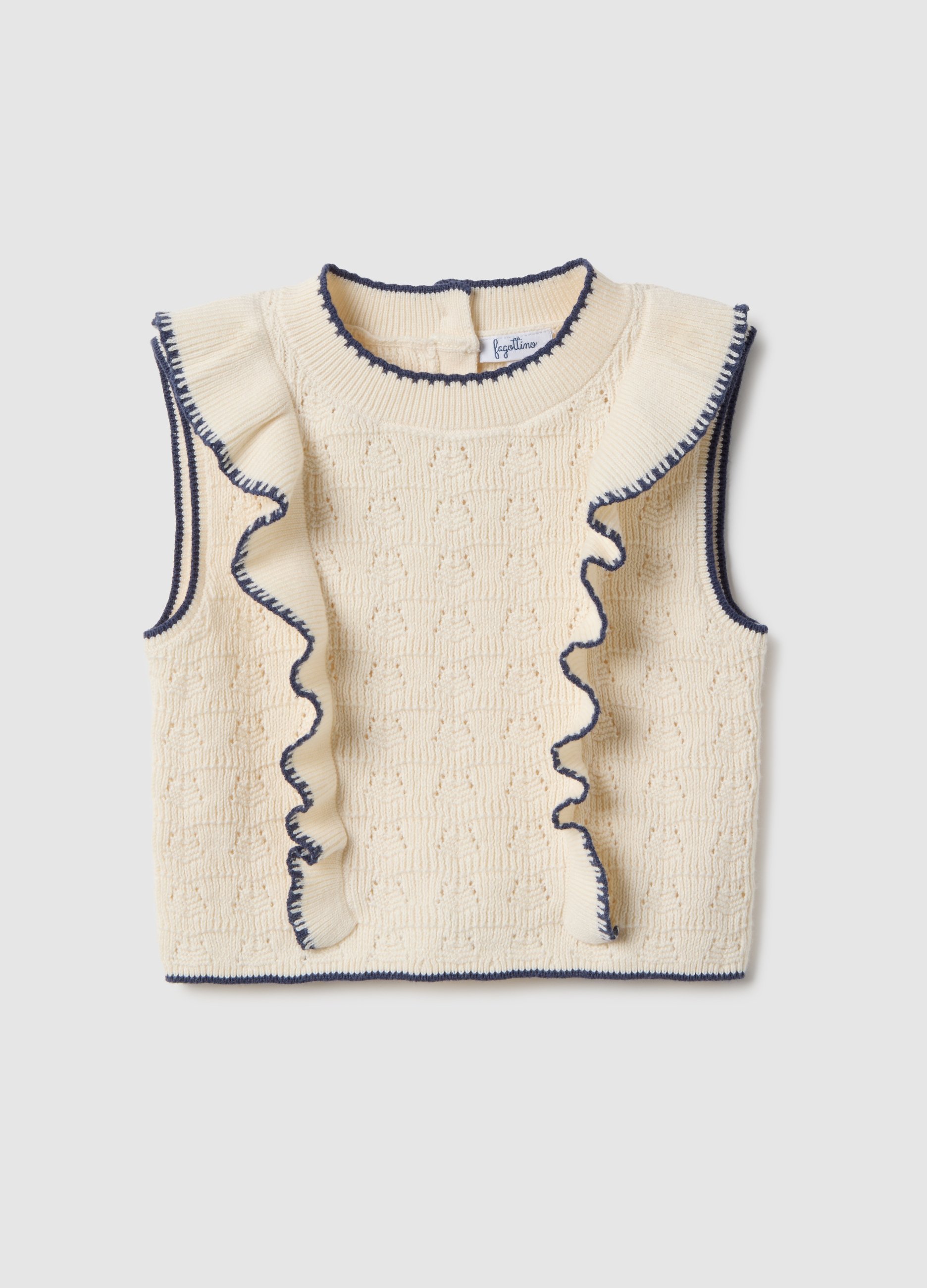 FAGOTTINO, Chaleco Beige De Algodón Puro Con Ajuste Regular Para Niña, Niña, Beige Claro, Talla: 12-18