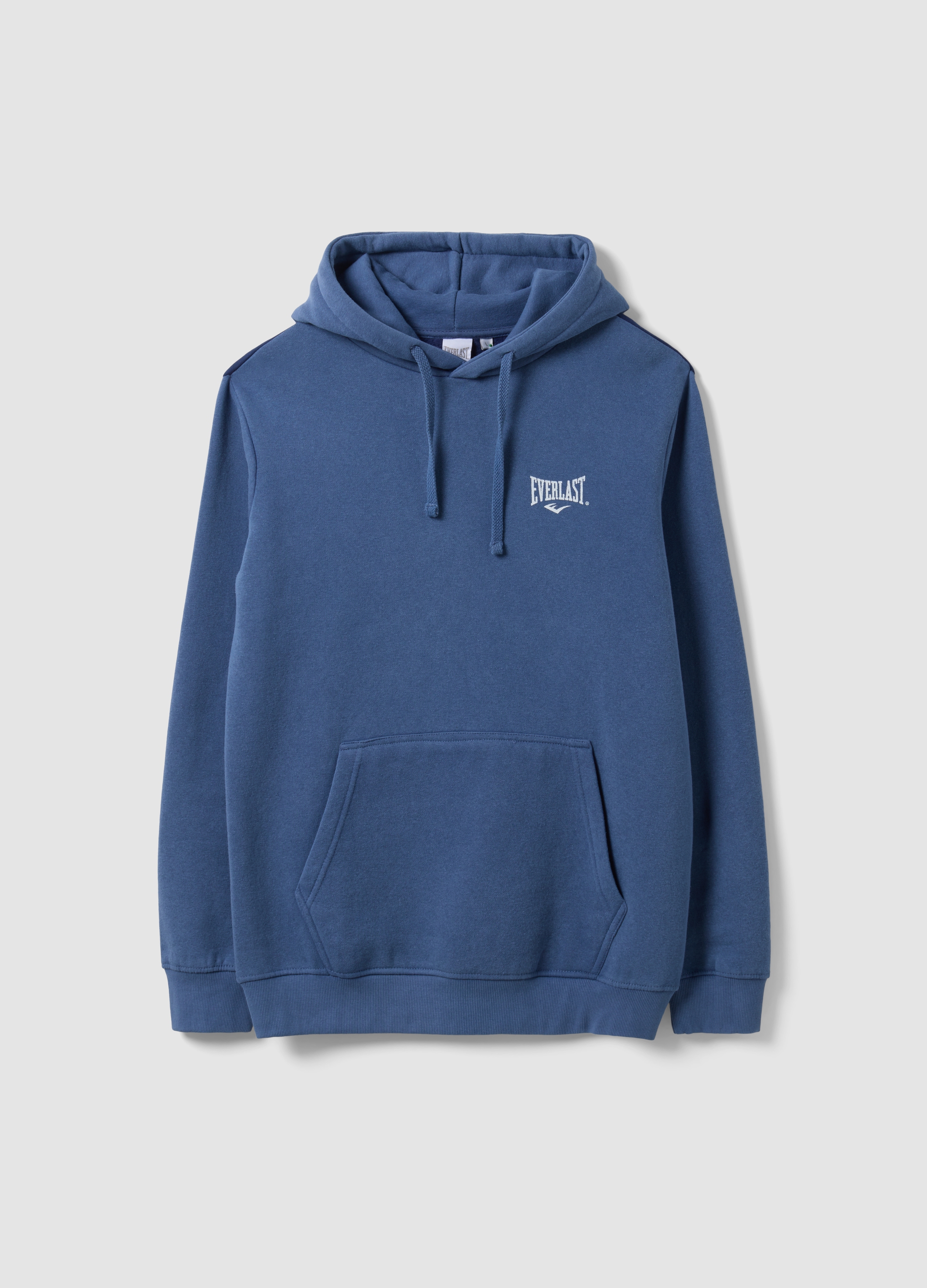 EVERLAST, Felpa Blu Con Cappuccio In Misto Cotone Con Logo, Unisex, Blu, Taglia: S
