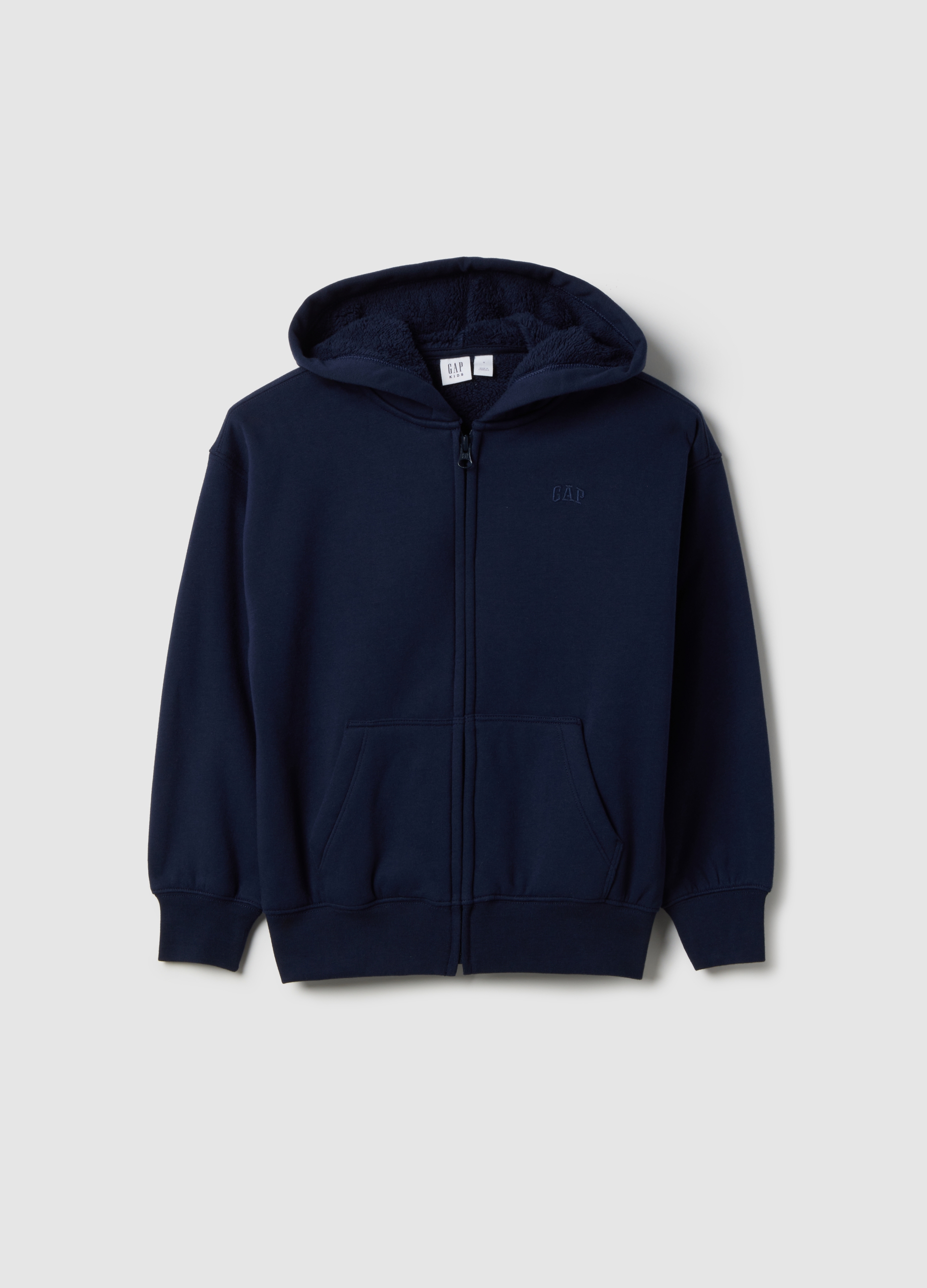 GAP KIDS, Felpa Con Logo Gap, Cappuccio E Zip Intera, Bambino, Blu, Taglia: XL/145-152