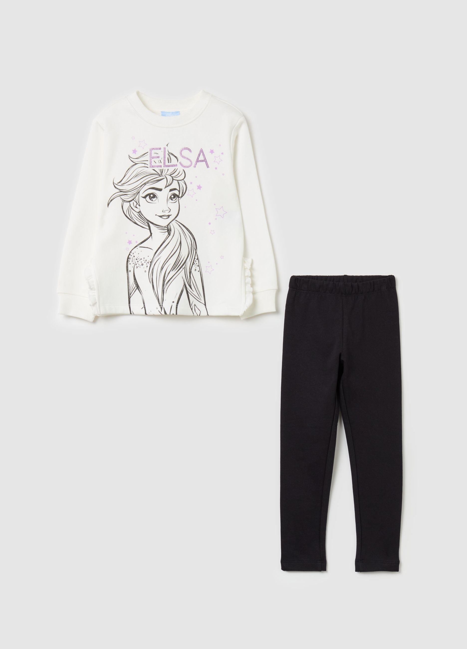 OVS KIDS, Jogging Set Con Stampa Frozen Elsa, Bambina, Multicolor, Taglia: 7-8