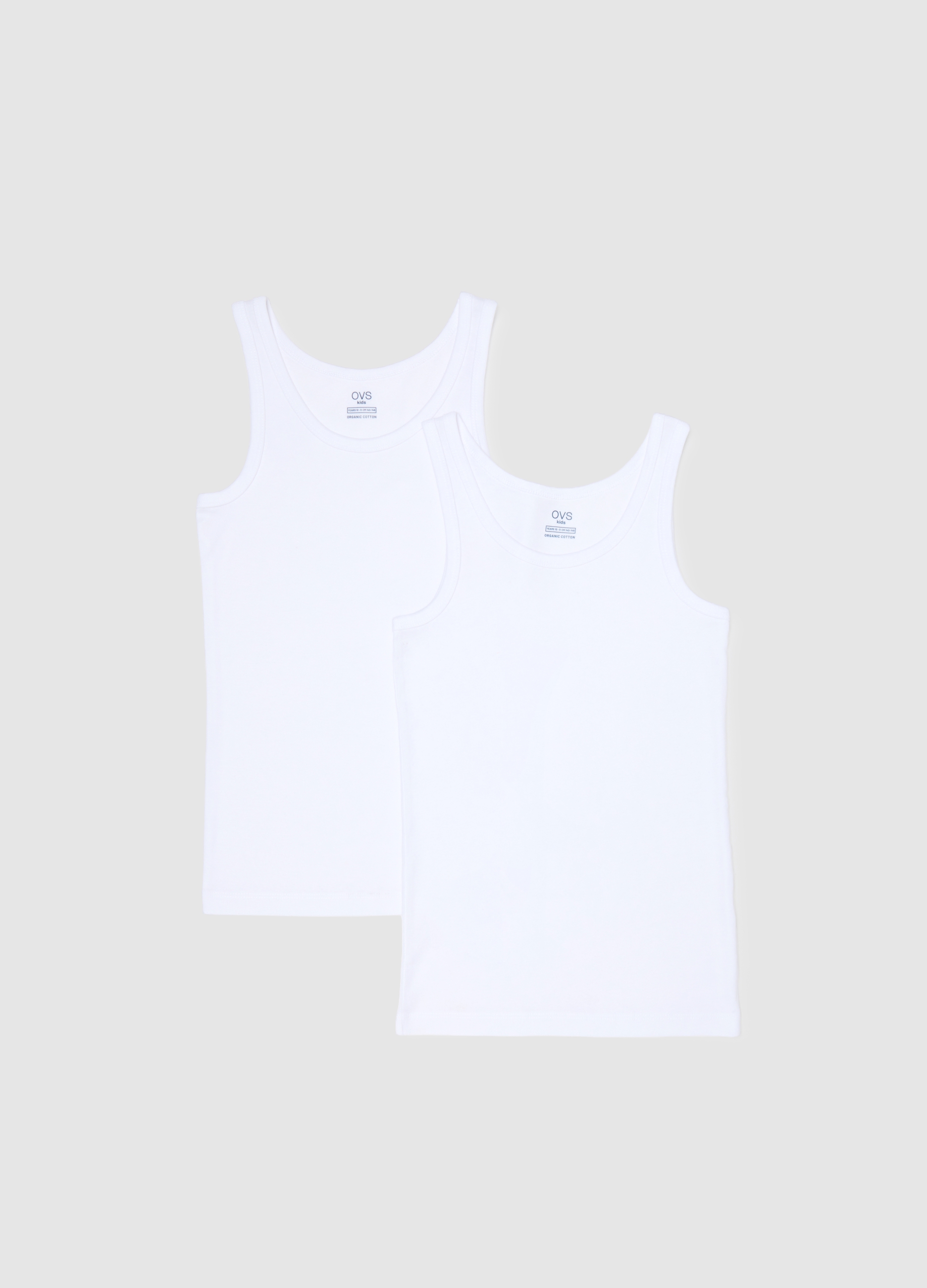 OVS KIDS , Bipack Canottiere Bianche Da Ragazzo In Puro Cotone Regular Fit, Unisex, Bianco, Taglia: 12-13