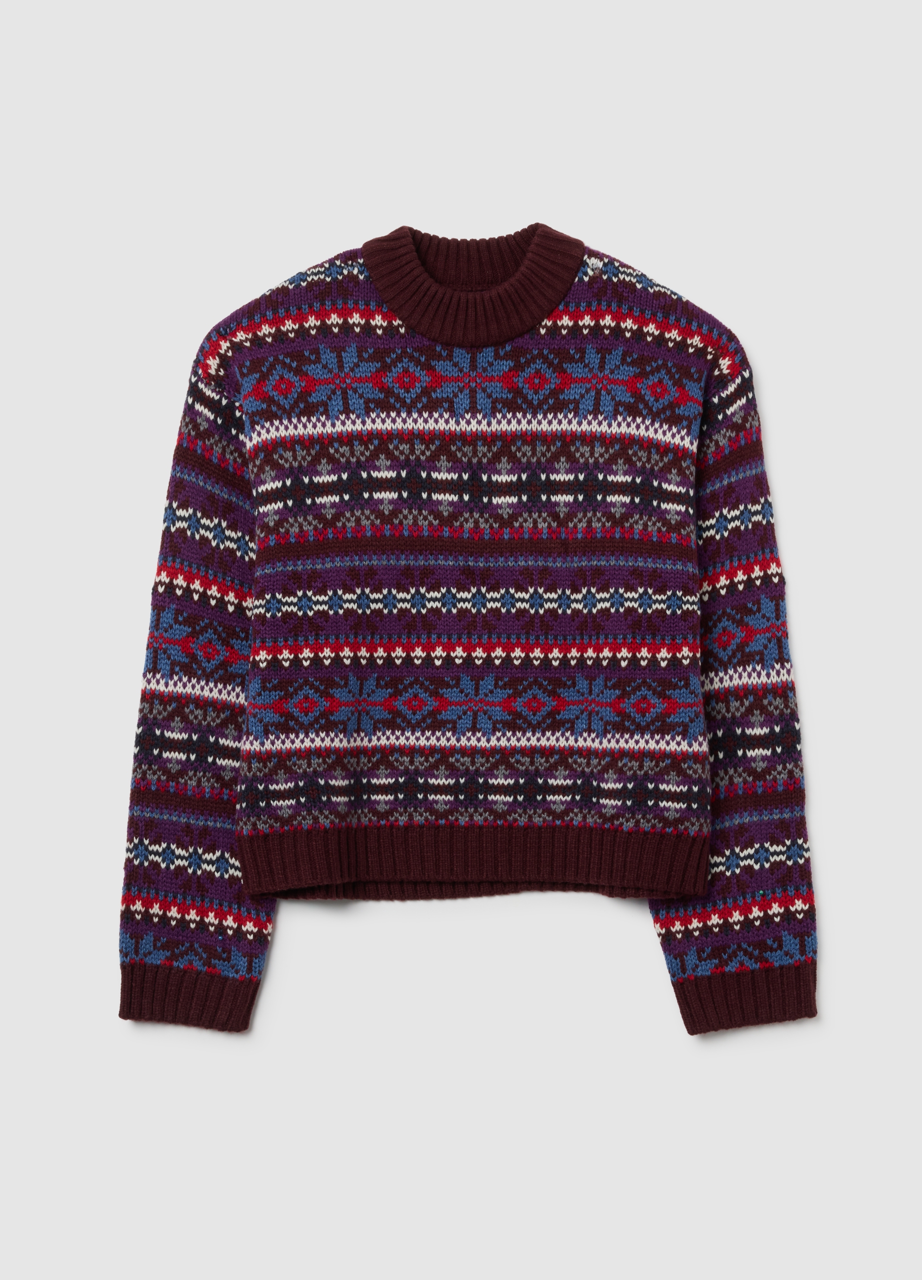 B.ANGEL, Maglione Multicolor A Collo Rotondo, Mujer, Multicolor, Talla: 38