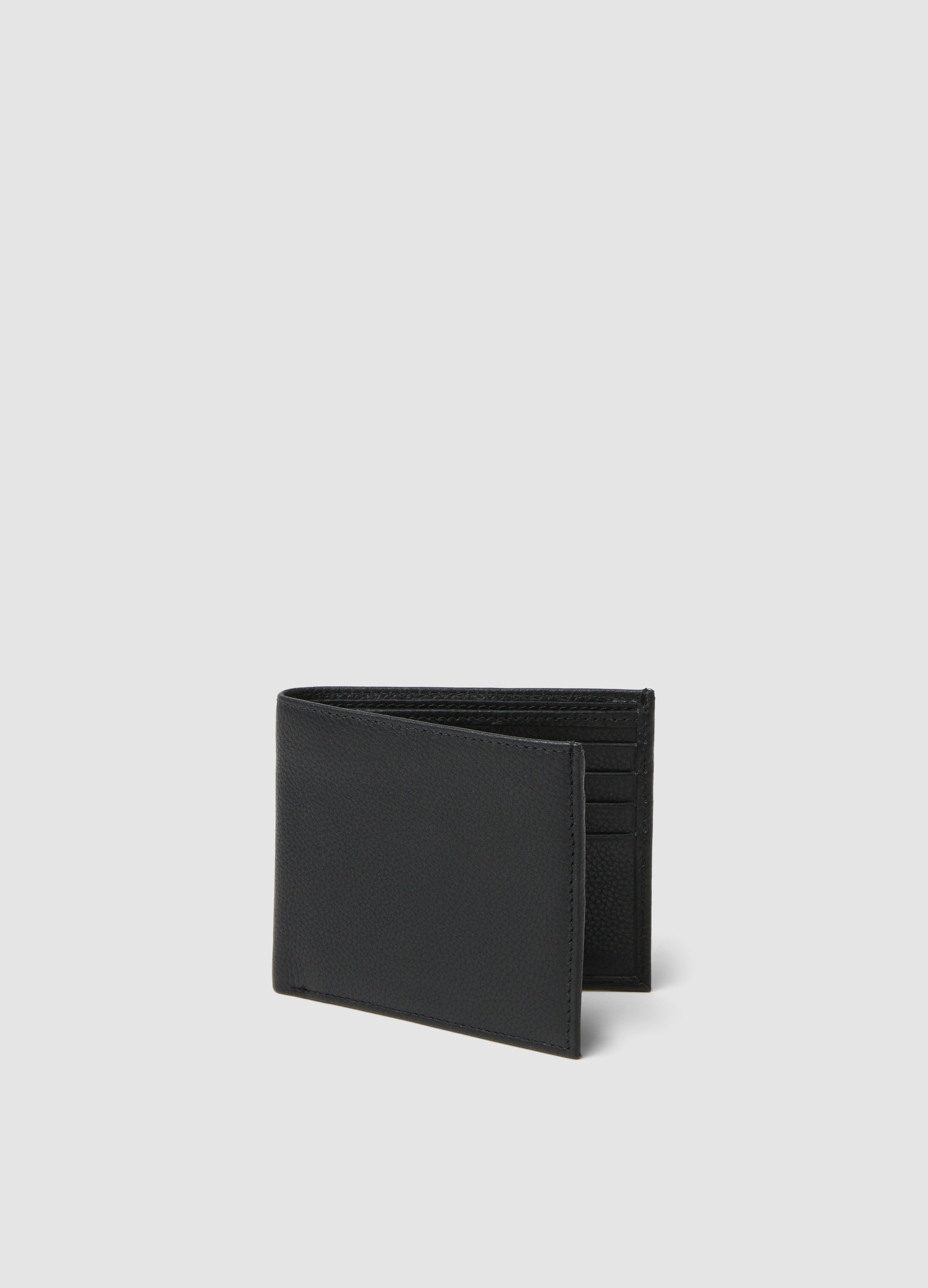 Piombo Contemporary, Portafoglio Nero In Vera Pelle, Uomo, Nero, Taglia: ONE SIZE