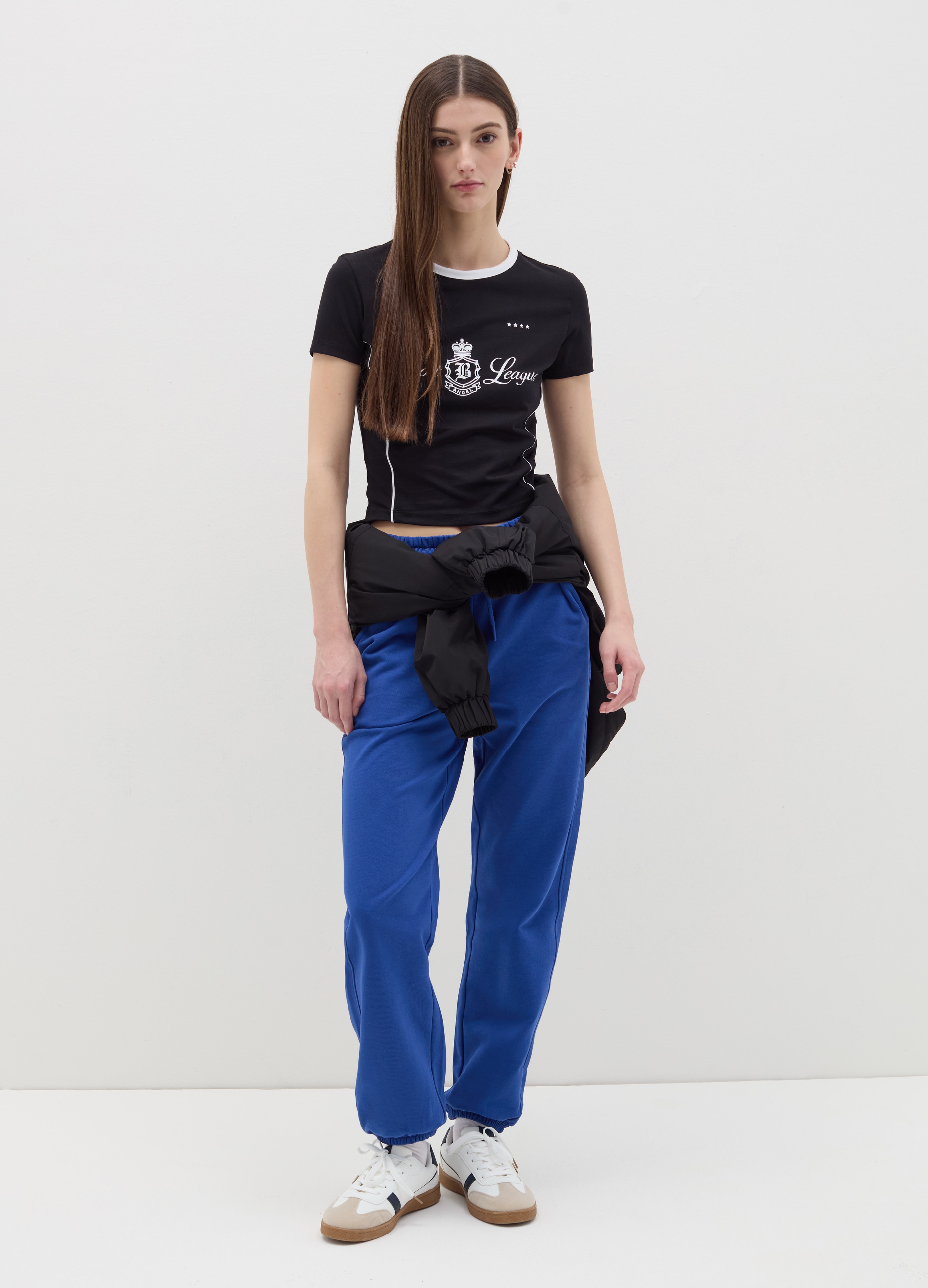 OVS, T-shirt Cropped Con Stampa, Donna, Nero, Taglia: XS
