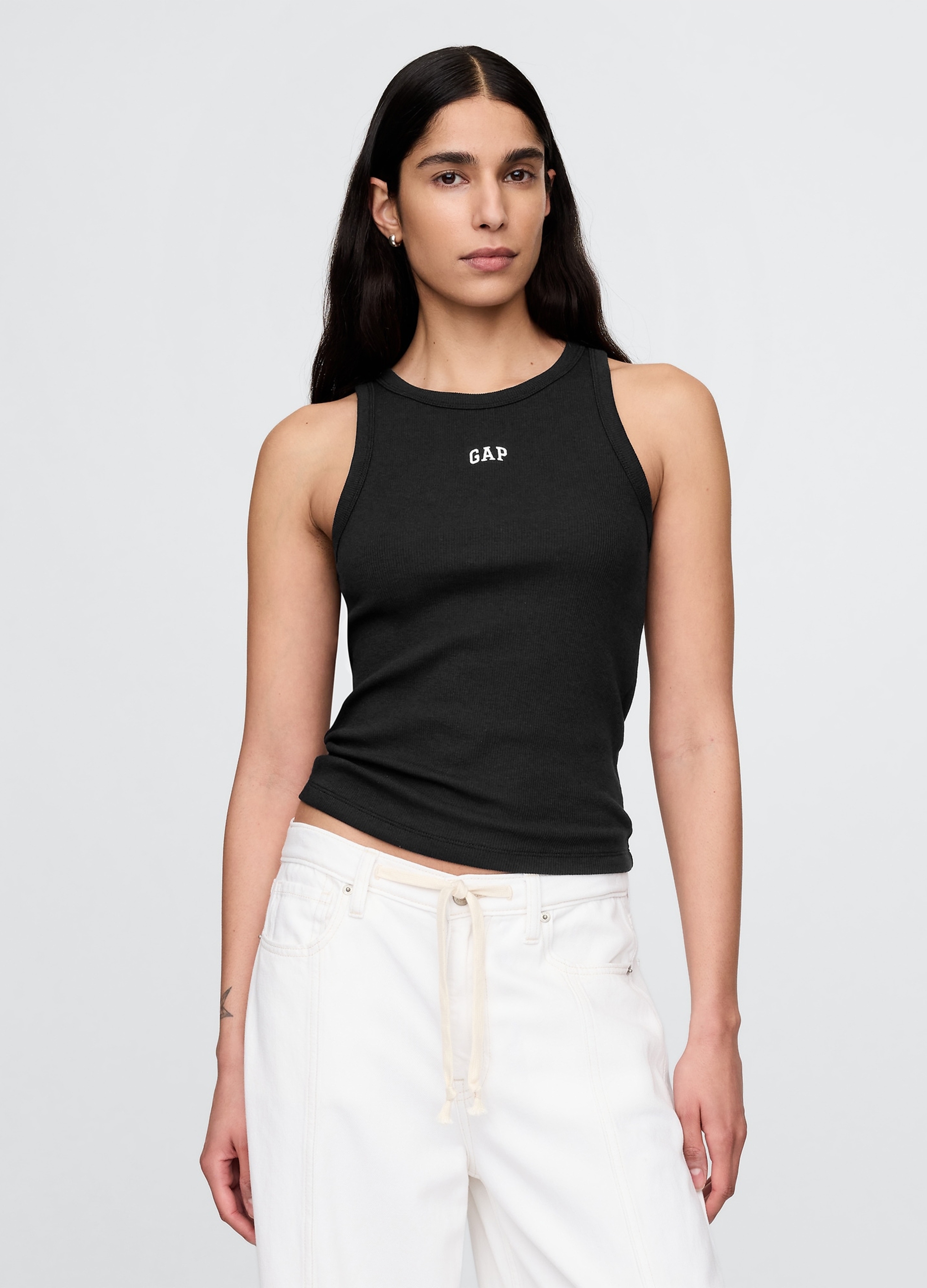 GAP, Canotta Con Logo, Donna, Nero, Taglia: S