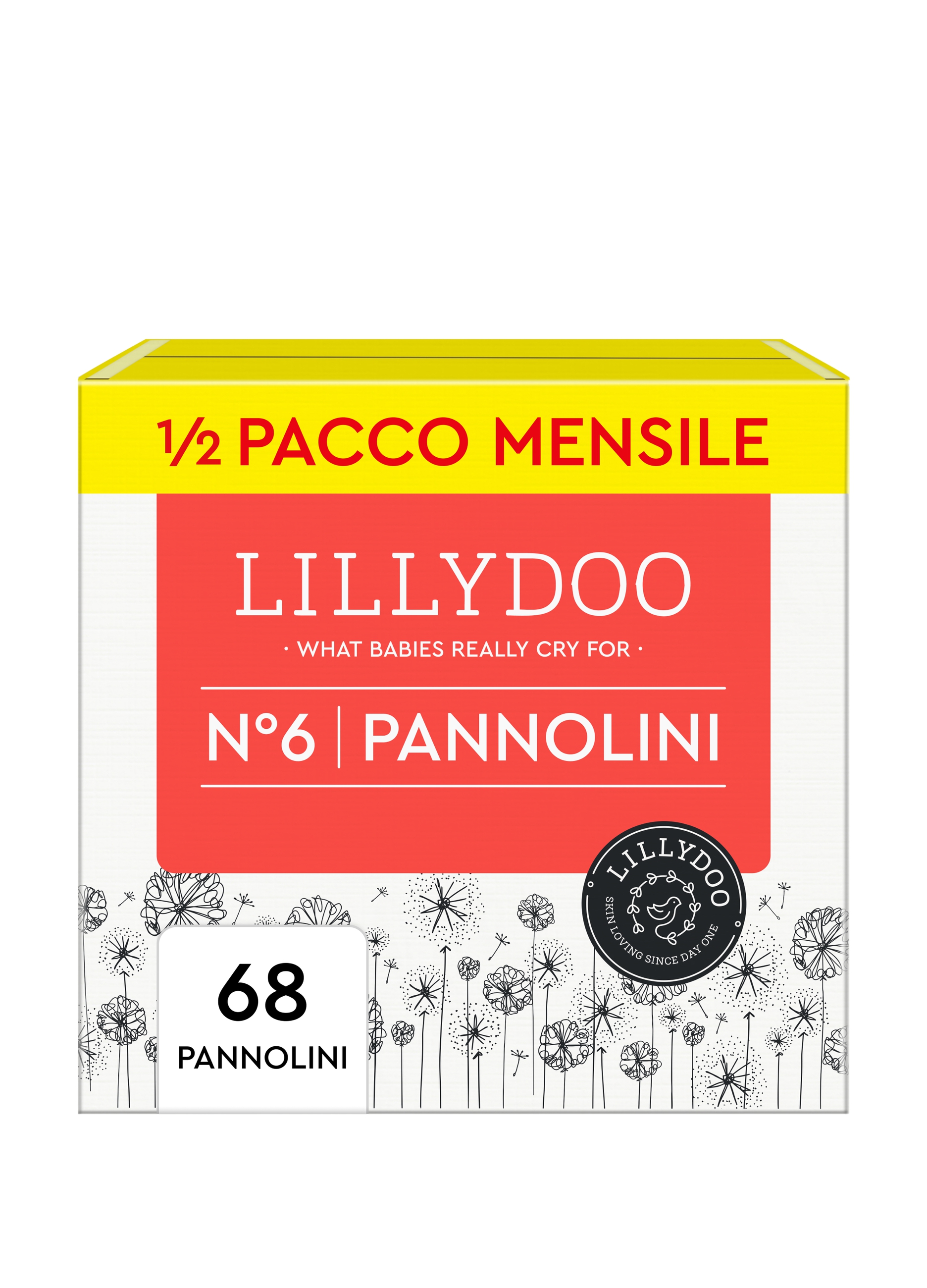 OVS, 6 Paquetes De Pañales Multipack Para Pieles Sensibles N° 6 (13-18 Kg) Lillydoo, Unisex, Rojo fresa