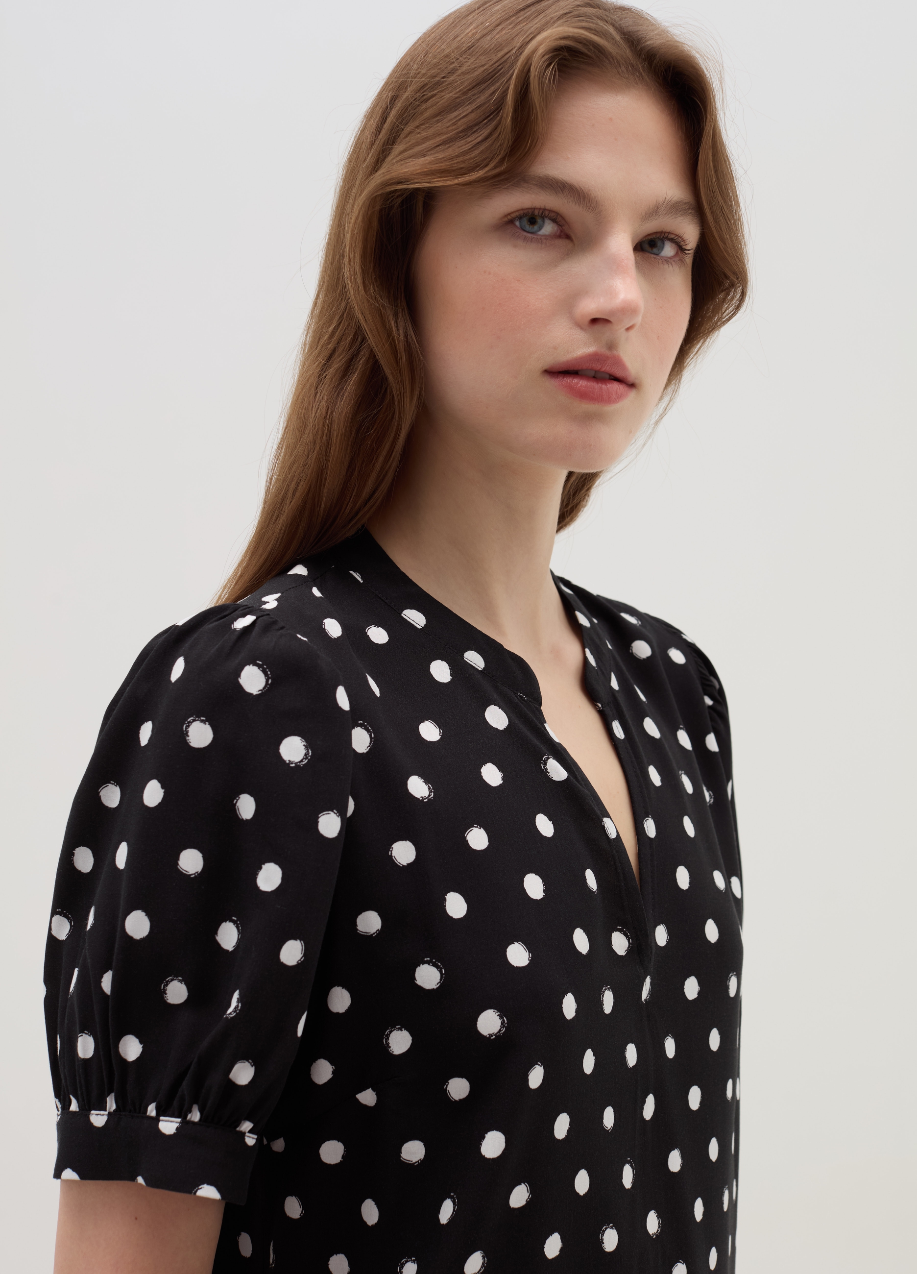 OVS, Blusa In Fantasia Con Scollo A V, Donna, Multicolor, Taglia: 40