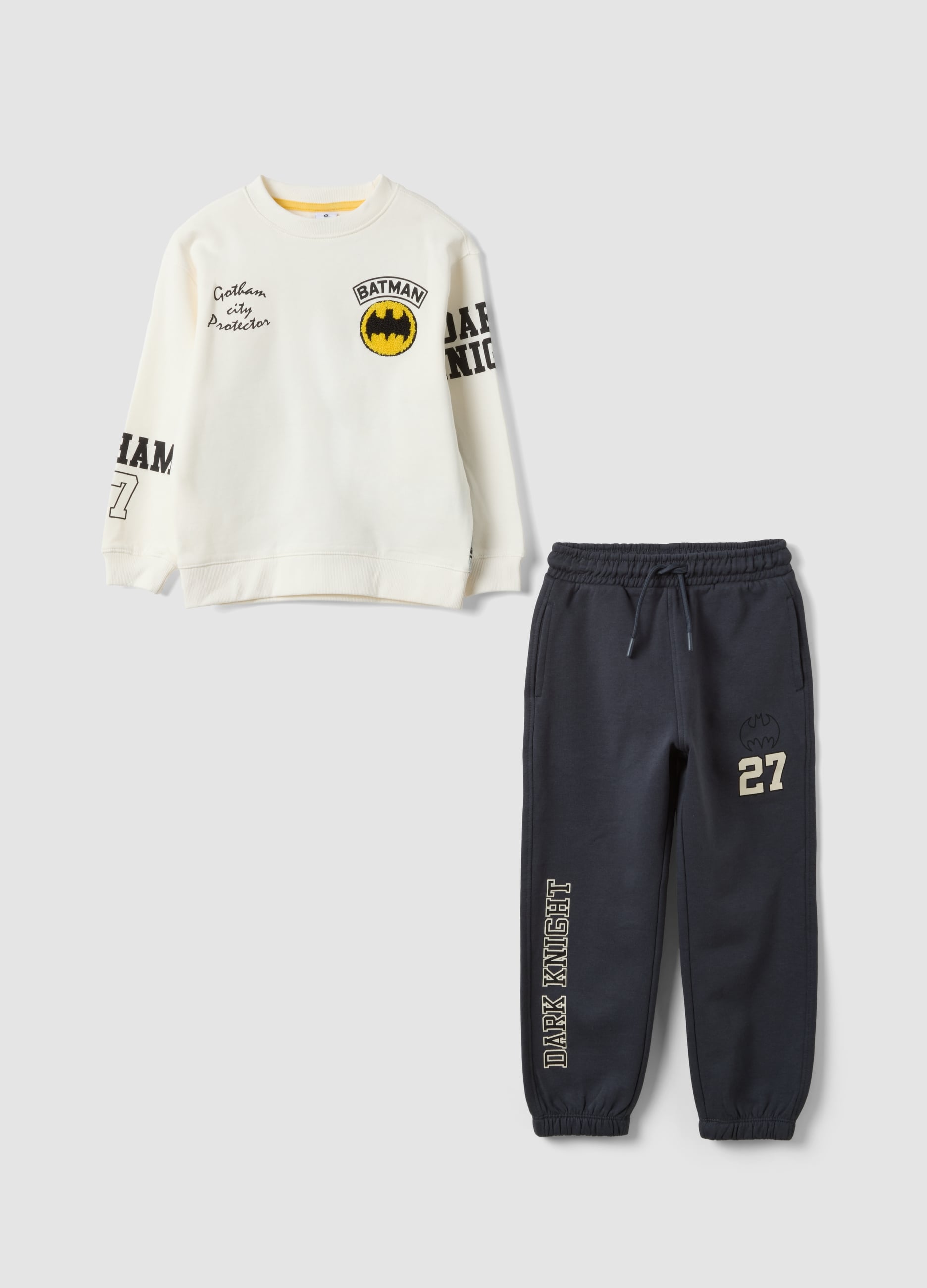 WARNER BROS, Tuta Blu E Bianca In Puro Cotone Con Stampa Batman, Bambino, Multicolor, Taglia: 3-4