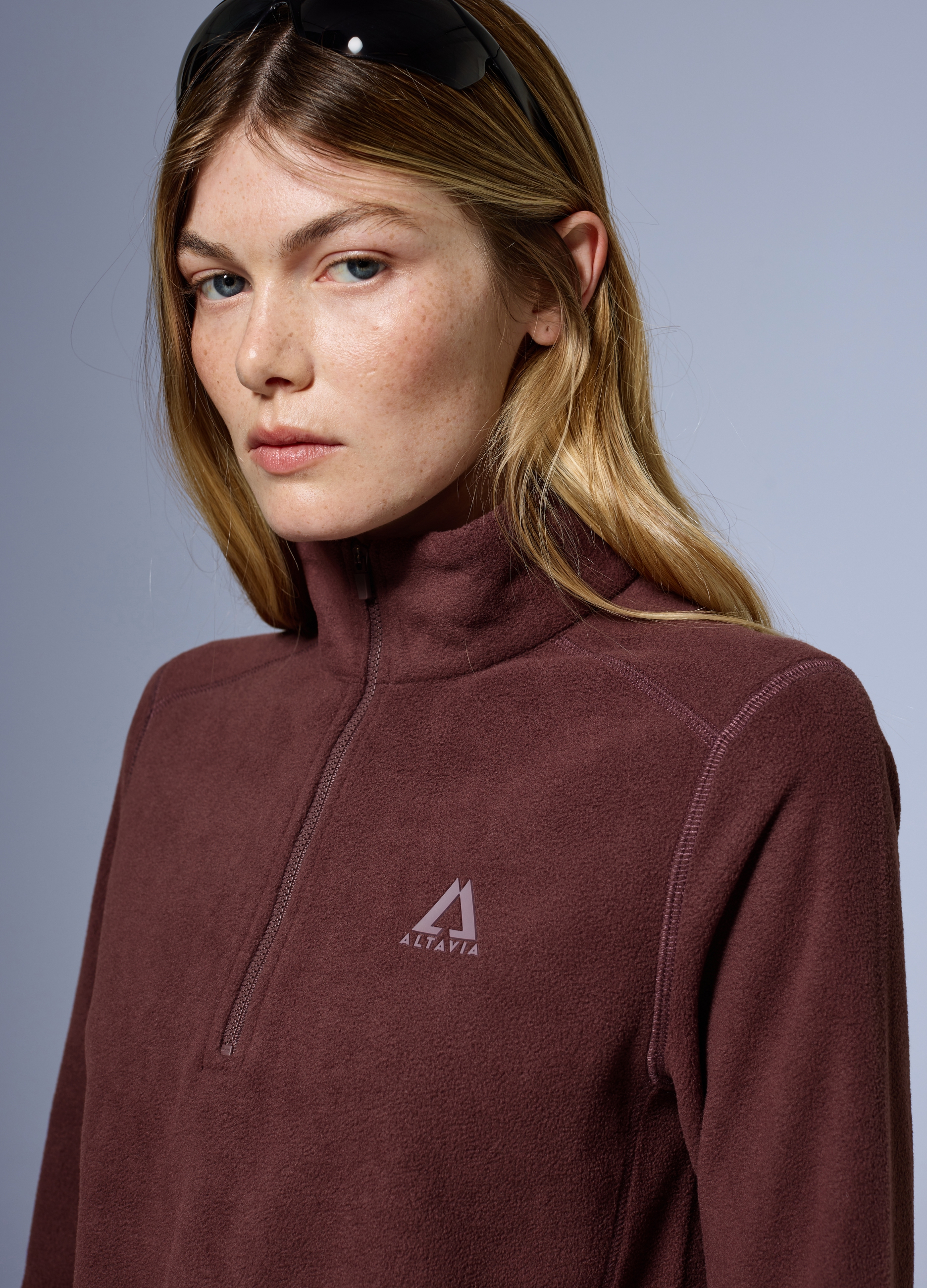 ALTAVIA, Pile Half Zip Altavia With Deborah Compagnoni, Donna, Viola, Taglia: XXL