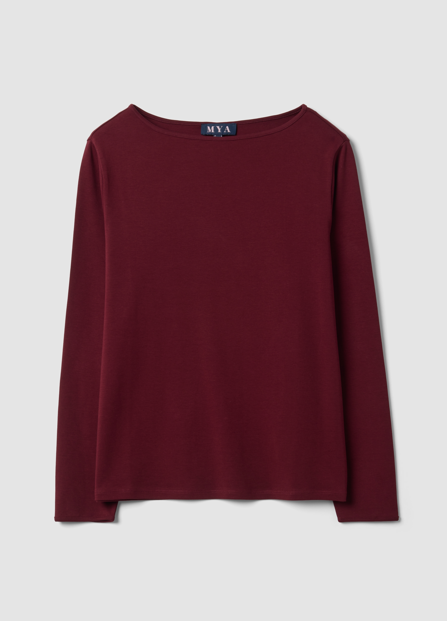 MYA, T-shirt Rossa In Puro Cotone Con Girocollo Regular Fit, Donna, Rosso, Taglia: L