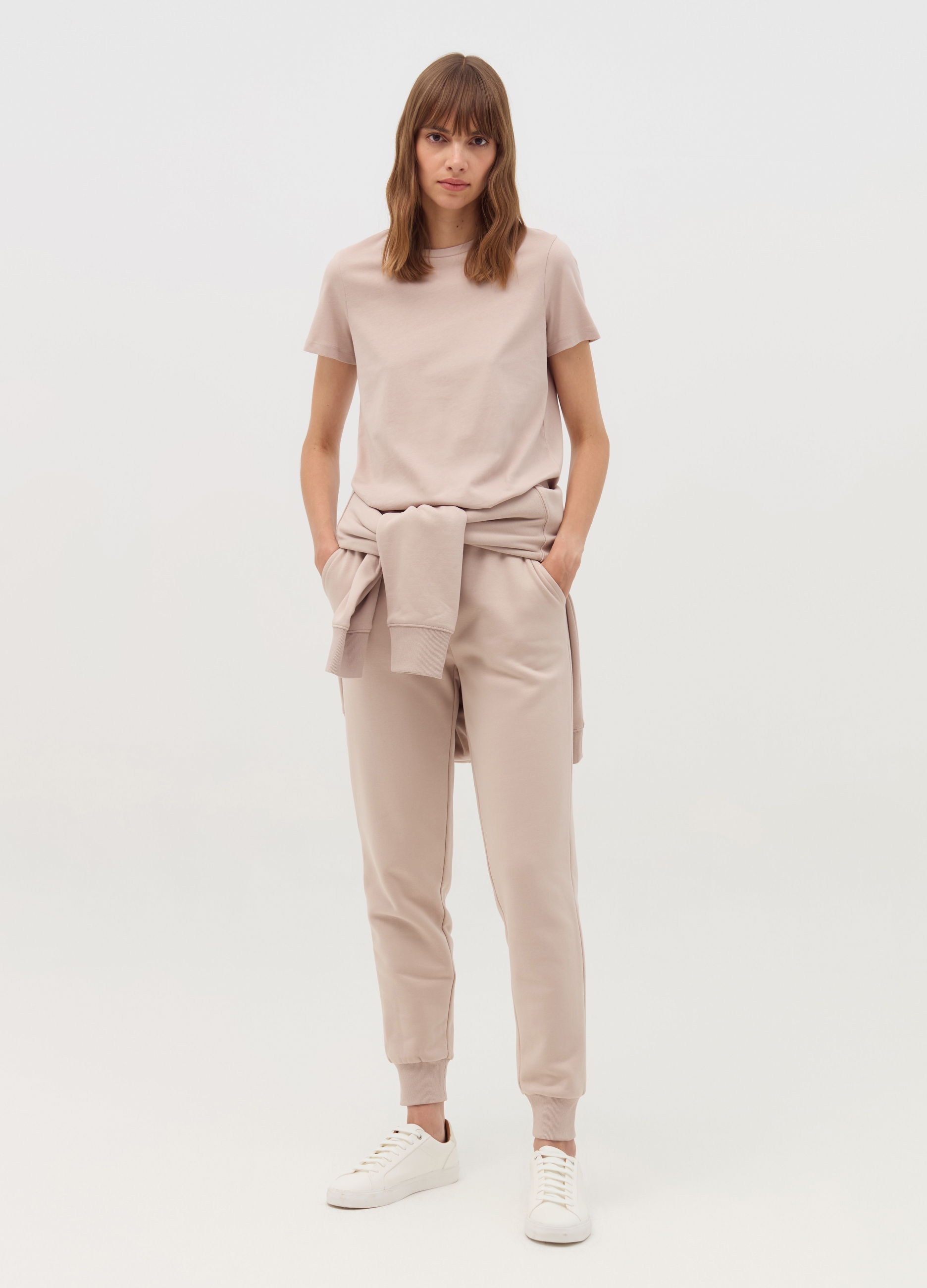 Camiseta Essential De Algodón Orgánico, Mujer, Beige Claro, Talla: 36