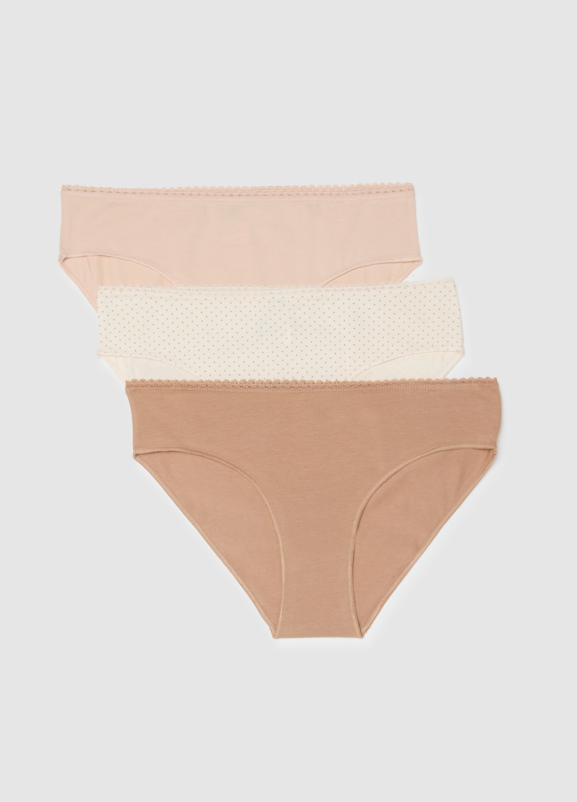 OVS, Tripack Slip In Cotone Elasticizzato Multicolor Regular Fit, Donna, Multicolor, Taglia: 3