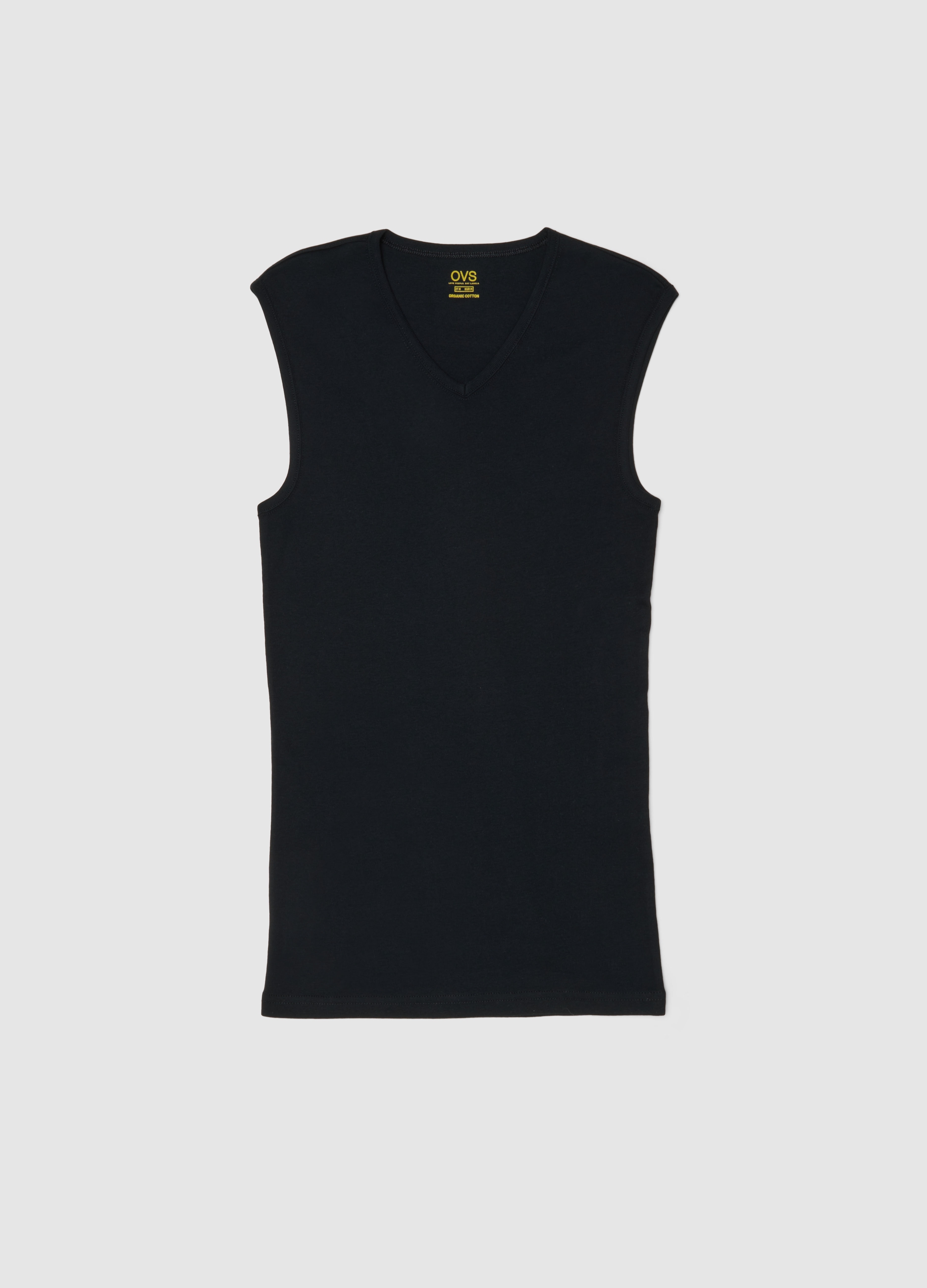 Camiseta De Tirantes Negra De Algodón Puro Con Ajuste Regular Y Tirantes Anchos, Hombre, Gunmetal, Talla: XXL