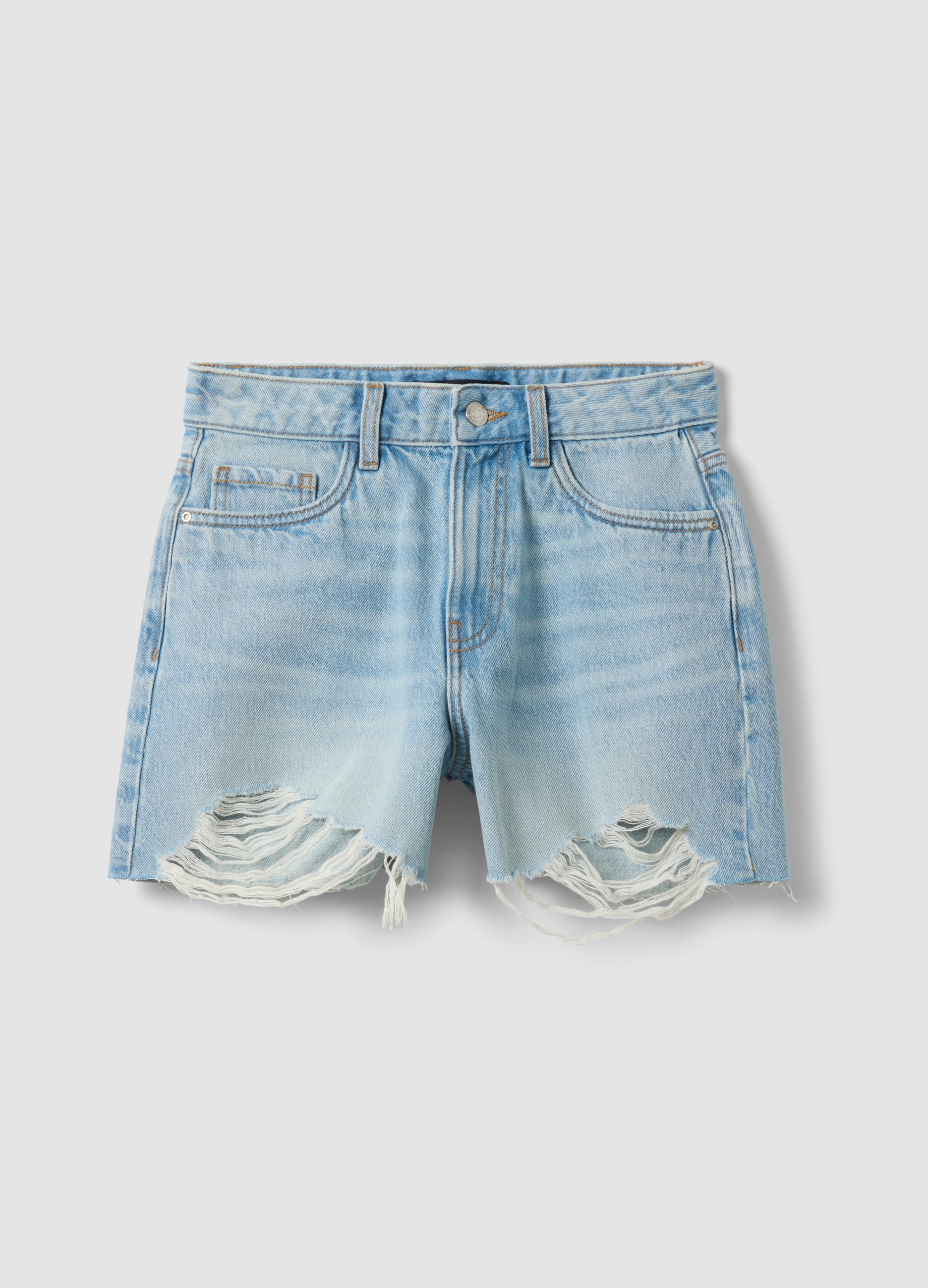 Republic Of Denim, Hellblaue Denim-shorts Aus Reiner Baumwolle, Frau, Denim, Größe, 36