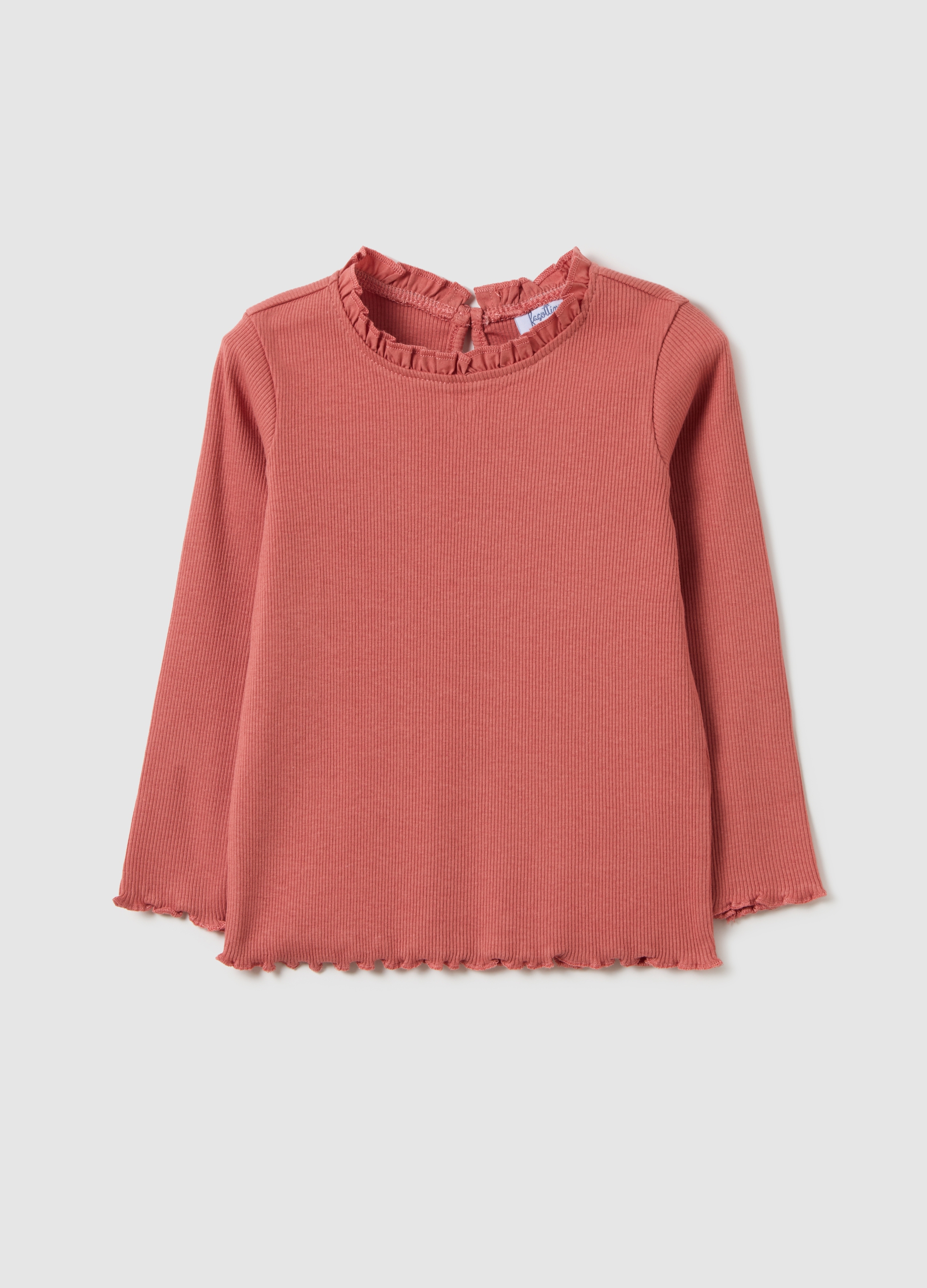 OVS, Maglietta Da Bambina In Cotone Elasticizzato Rossa Regular Fit, Mädchen, Kirschrot, Größe: 9-12