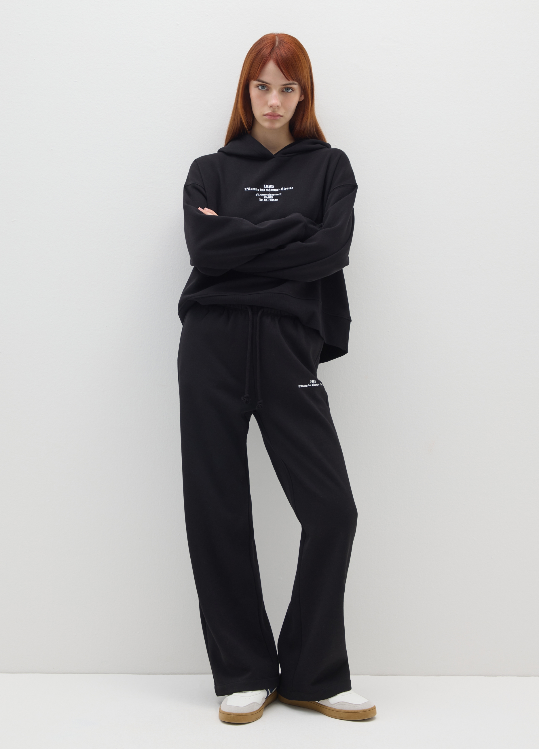 Pantaloni In Misto Cotone Neri Regular Fit, Mujer, Gunmetal, Talla: 36