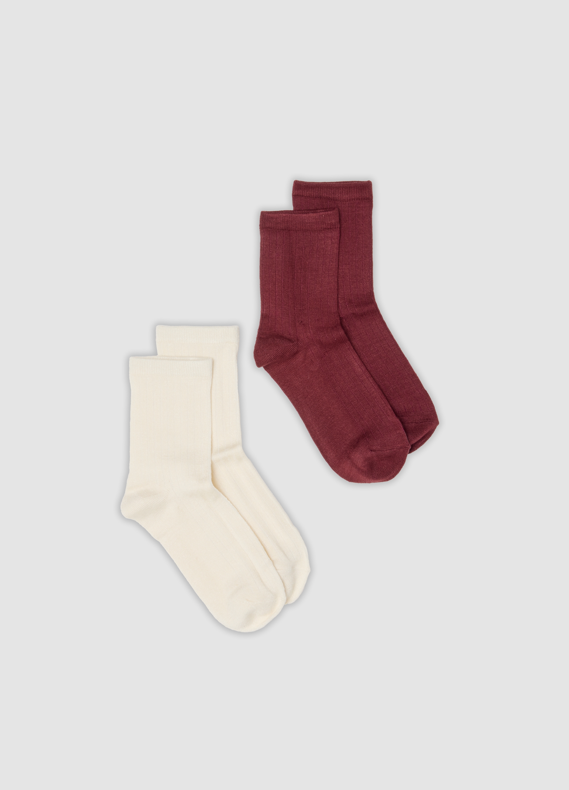 OVS, Bipack Di Calzini Rossi E Bianchi In Tessuto Elasticizzato, Donna, Multicolor, Taglia: ONE SIZE