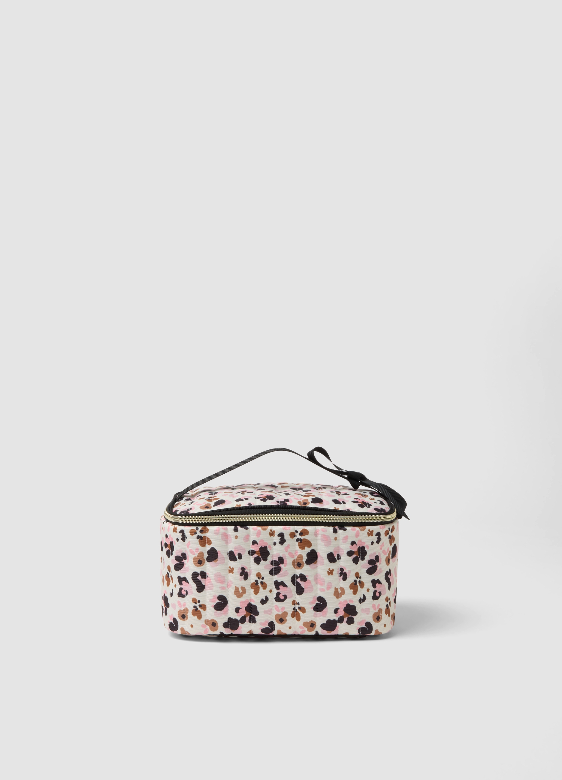 OVS, Beauty Case Bianco Con Fantasia Animalier, Donna, Bianco, Taglia: ONE SIZE