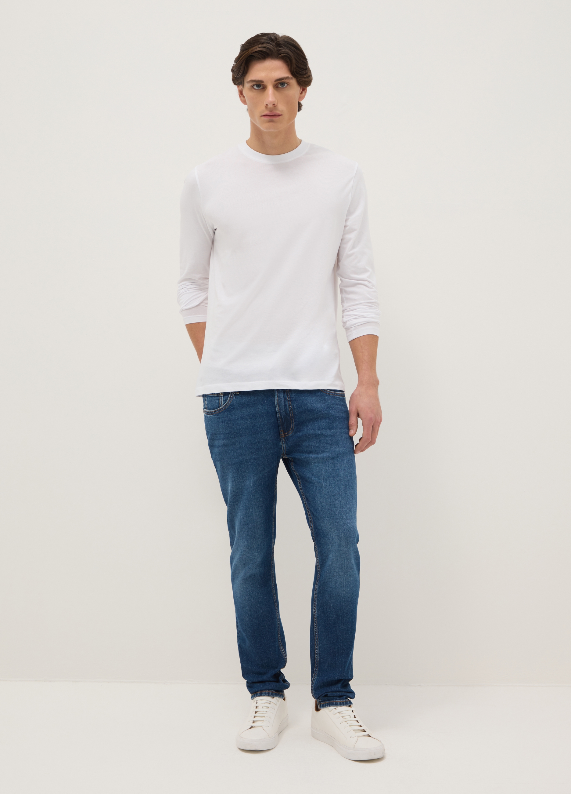 OVS, Jeans In Cotone Blu Super Skinny Fit, Uomo, Blu, Taglia: 42