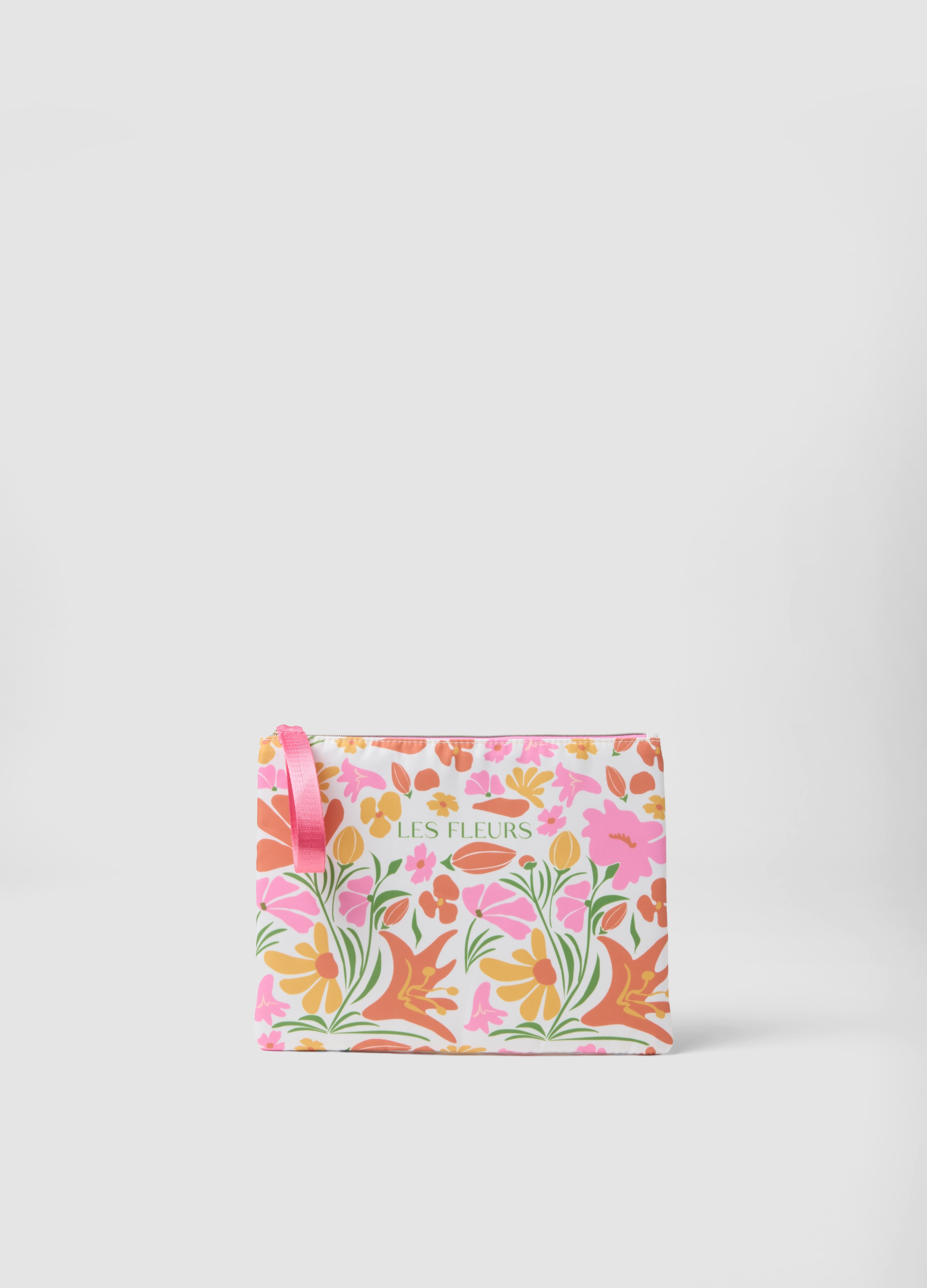 Bolso Multicolor De Puro Algodón Con Estampado Floral, Mujer, Naranja/rosa, Talla: FASUL