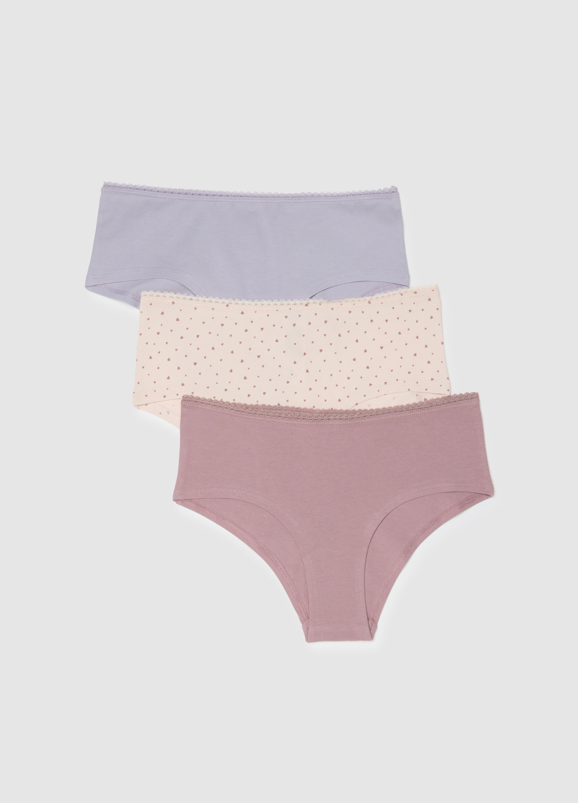 Tripack De Bragas Multicolor Elásticas, Mujer, Rosa/Morado, Talla: 3