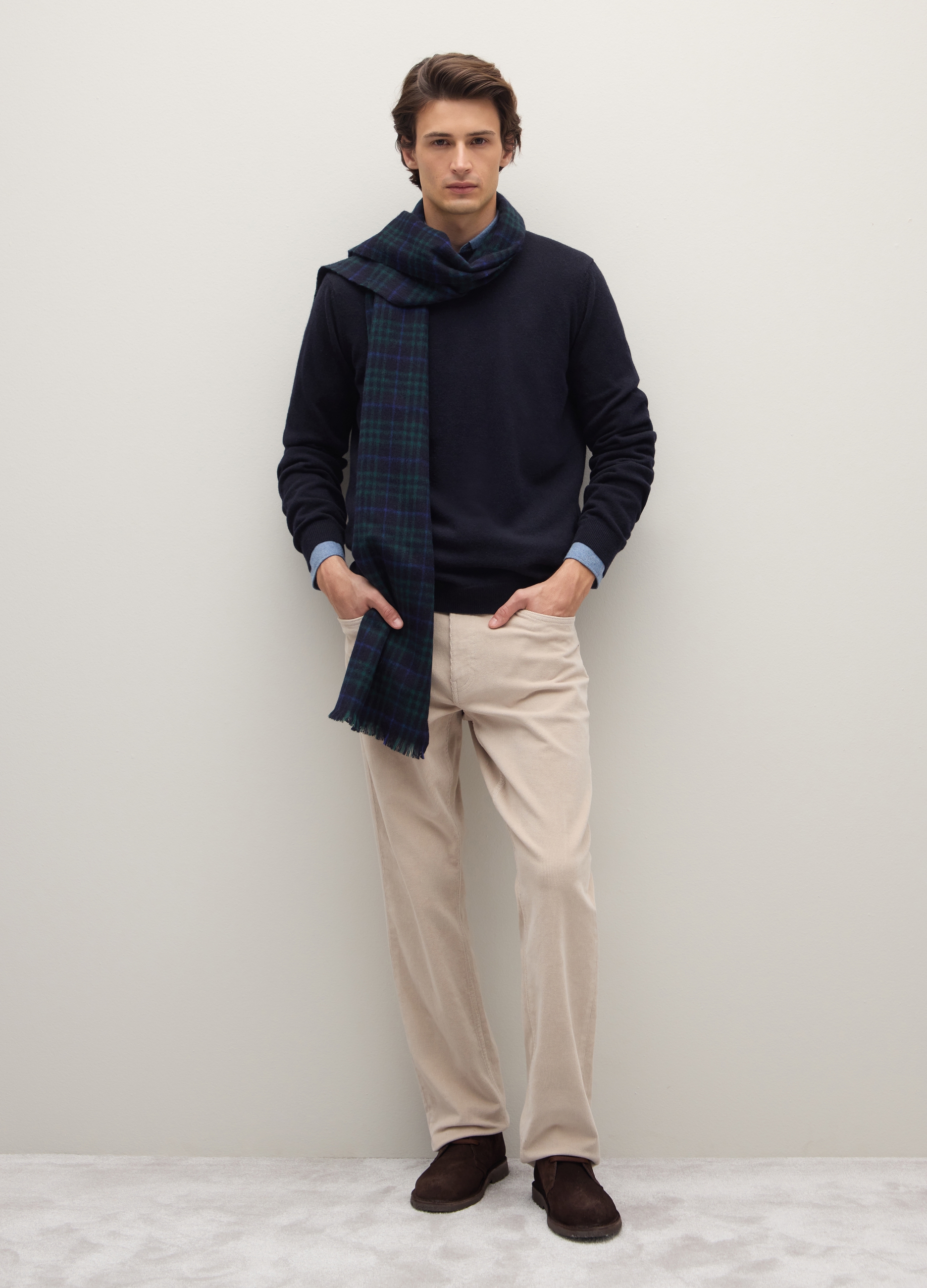 PIOMBO, Sciarpa In Pura Lana Multicolor, Uomo, Multicolor, Taglia: ONE SIZE