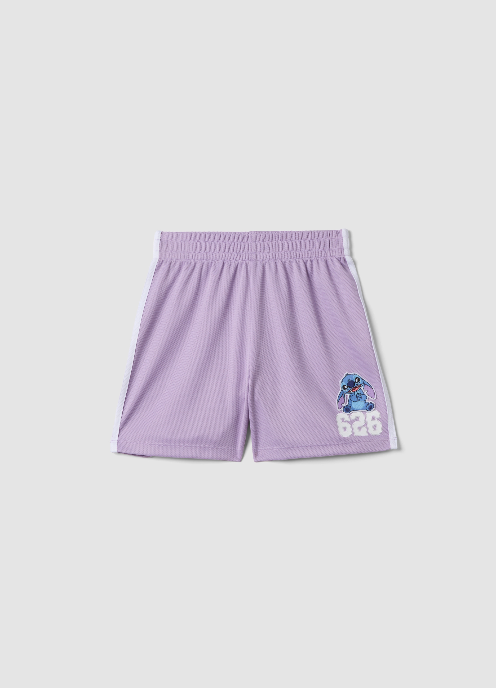 DISNEY, Short Deportivo Morado Con Bandas Laterales Para Niña, Niña, Morado, Talla: 10-11