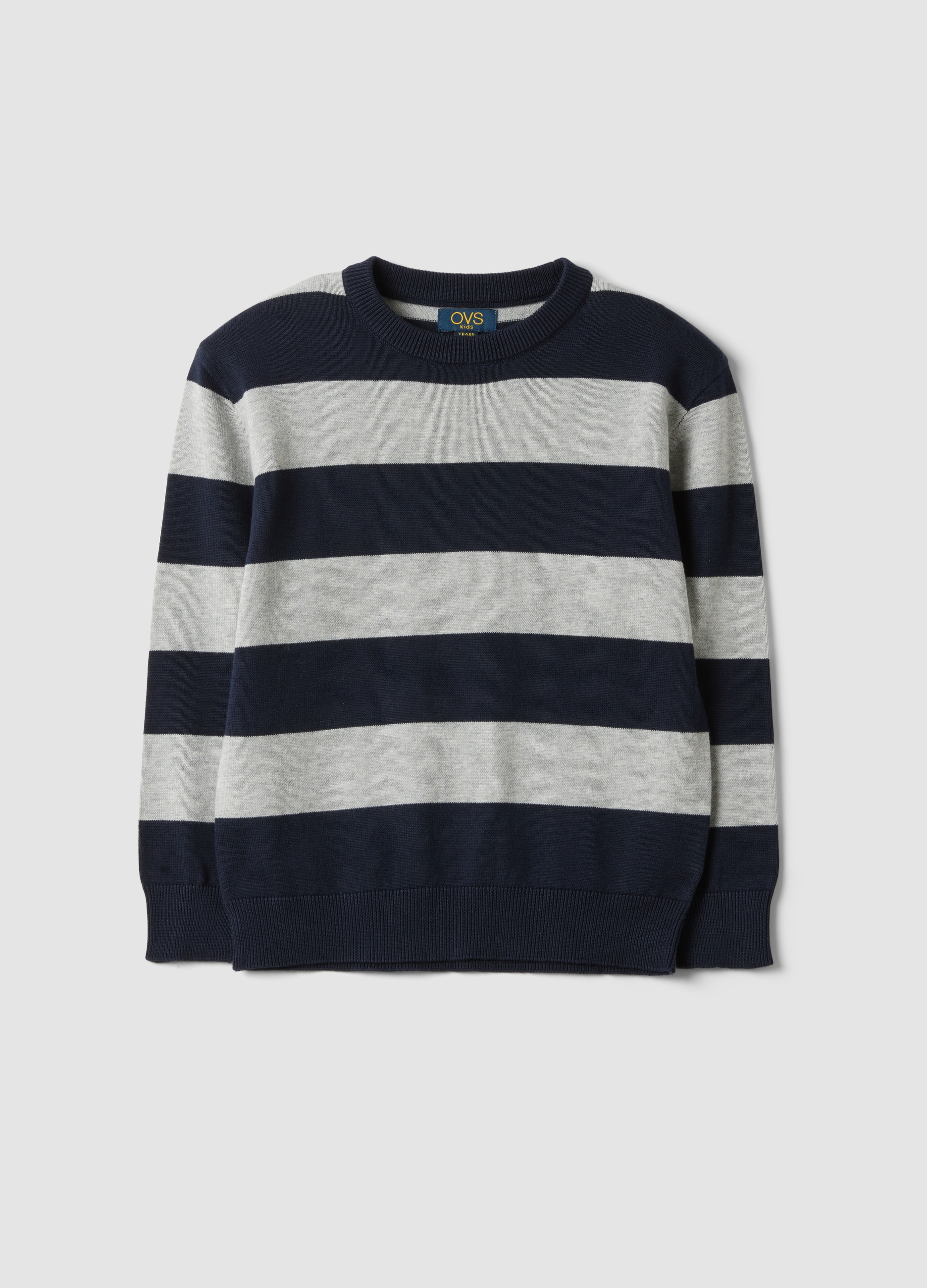 OVS KIDS, Maglia Multicolor In Puro Cotone A Righe Over Fit Per Bambino, Nero, Taglia: 4-5