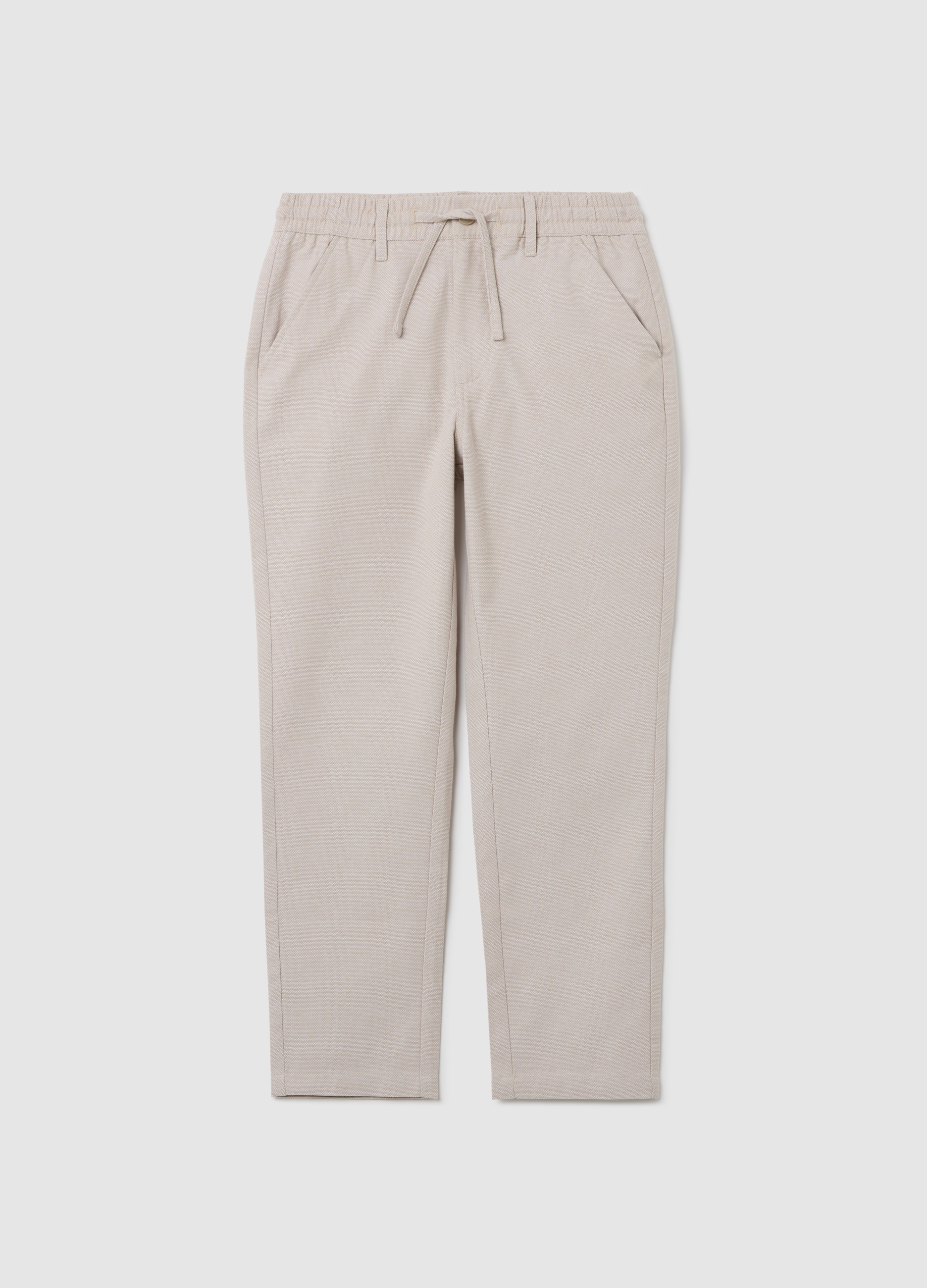 OVS, Pantaloni Beige Con Elastico In Cotone, Bambino, Beige, Taglia: 10-11