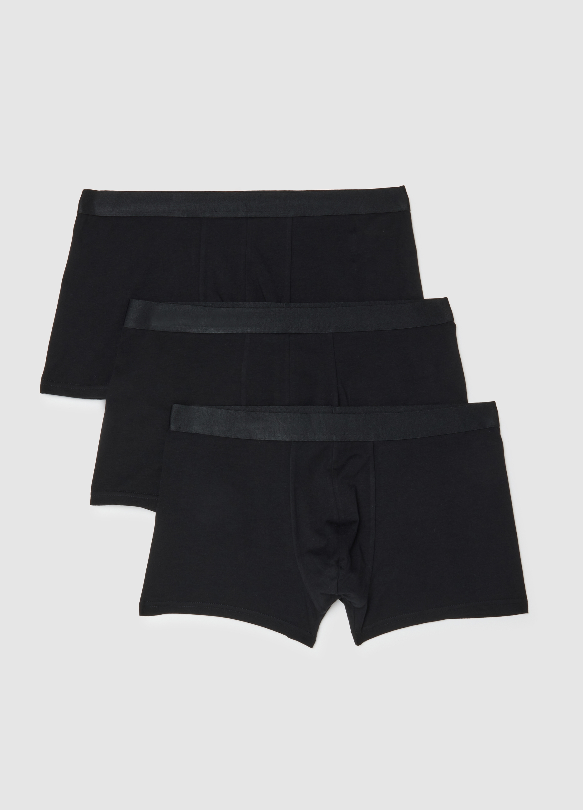 Tripack Boxer In Cotone Elasticizzato Nero Regular Fit, Hombre, Gunmetal, Talla: S
